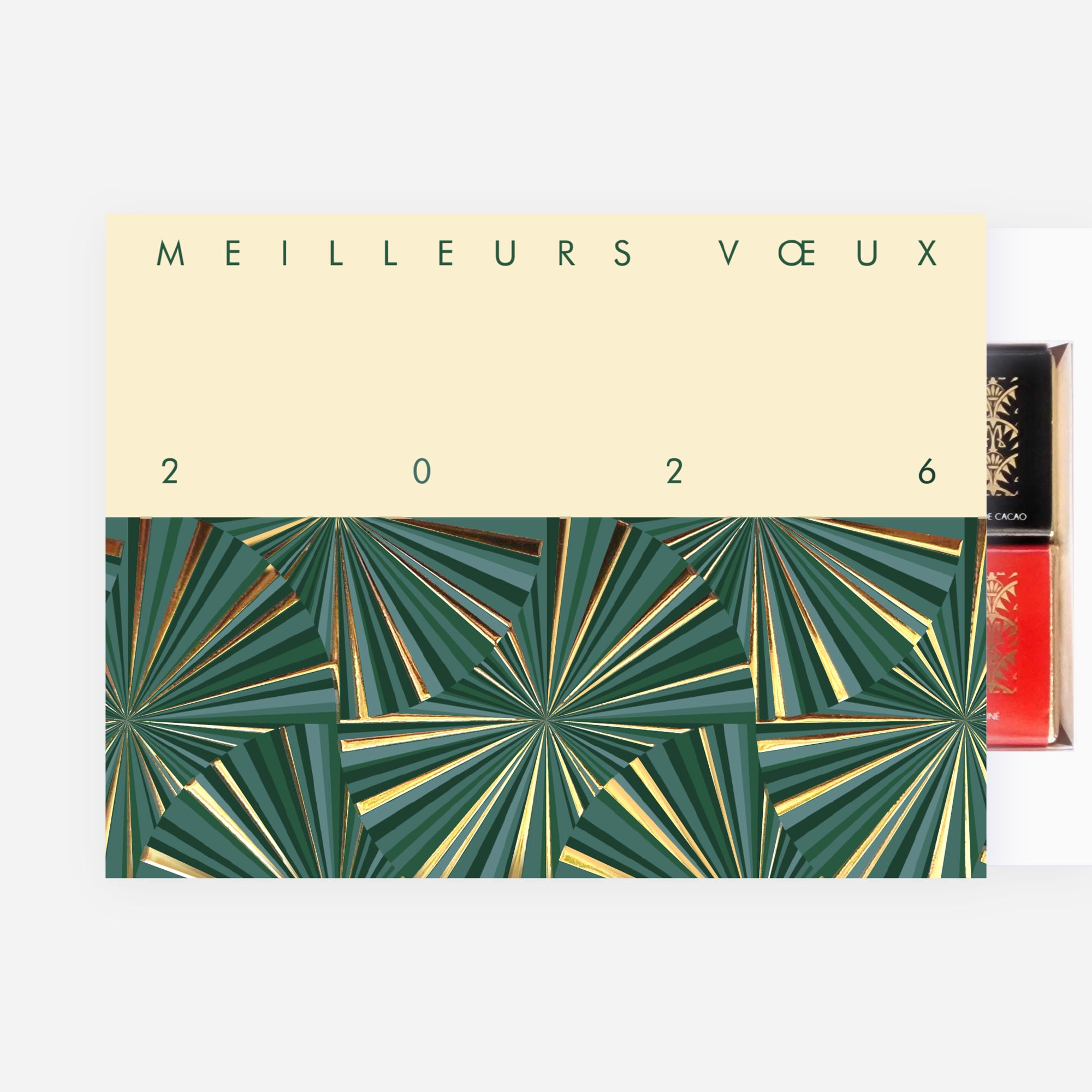 Rouages vert & or | Vœux professionnels • Boite chocolat personnalisée • Maxim's de Paris photo N° 2