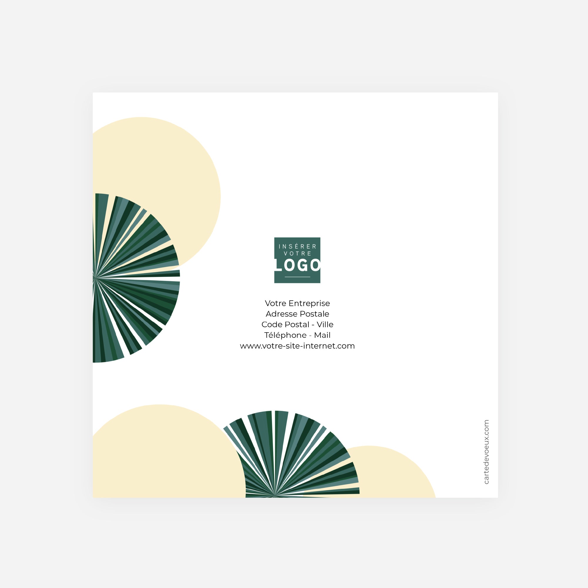 Rouages vert & or | Vœux professionnels • Carte de voeux dorure • Carré double photo N° 3
