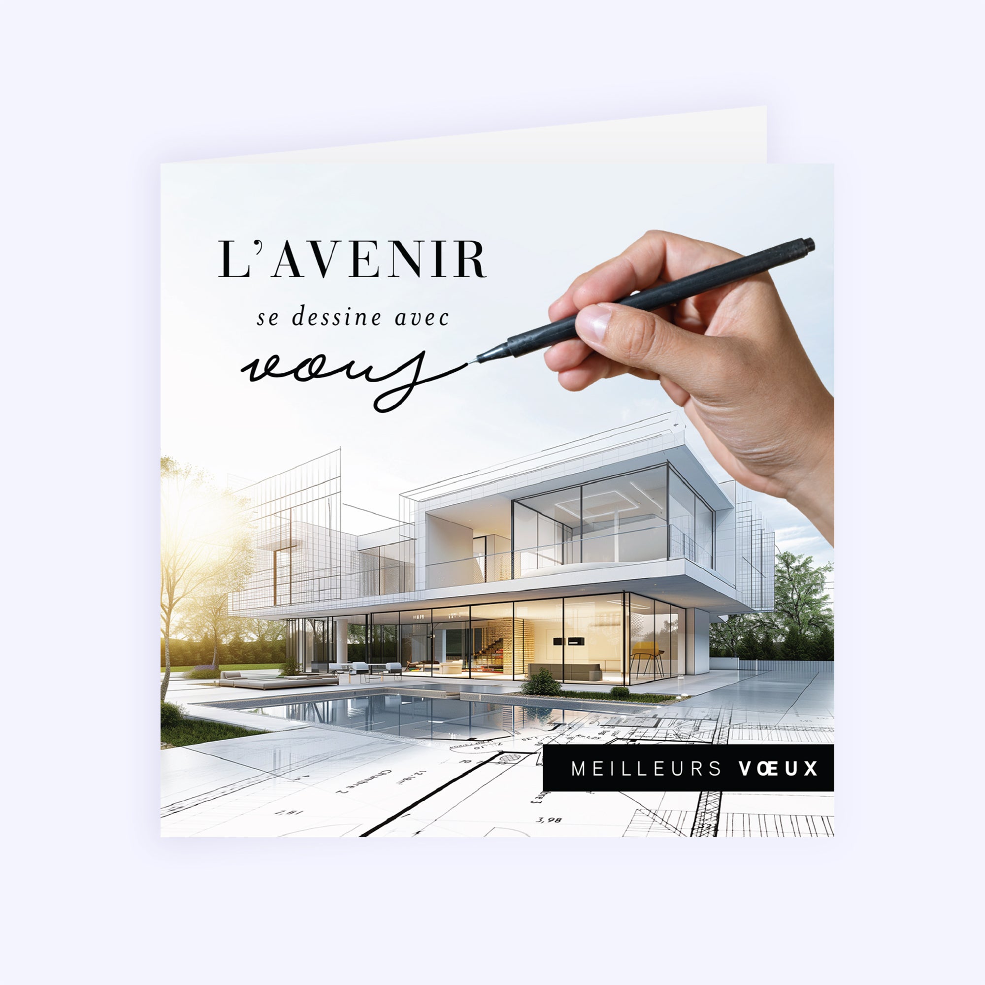 Vœux sur Mesure | Vœux professionnels • Carte de voeux • Carré double photo N° 1