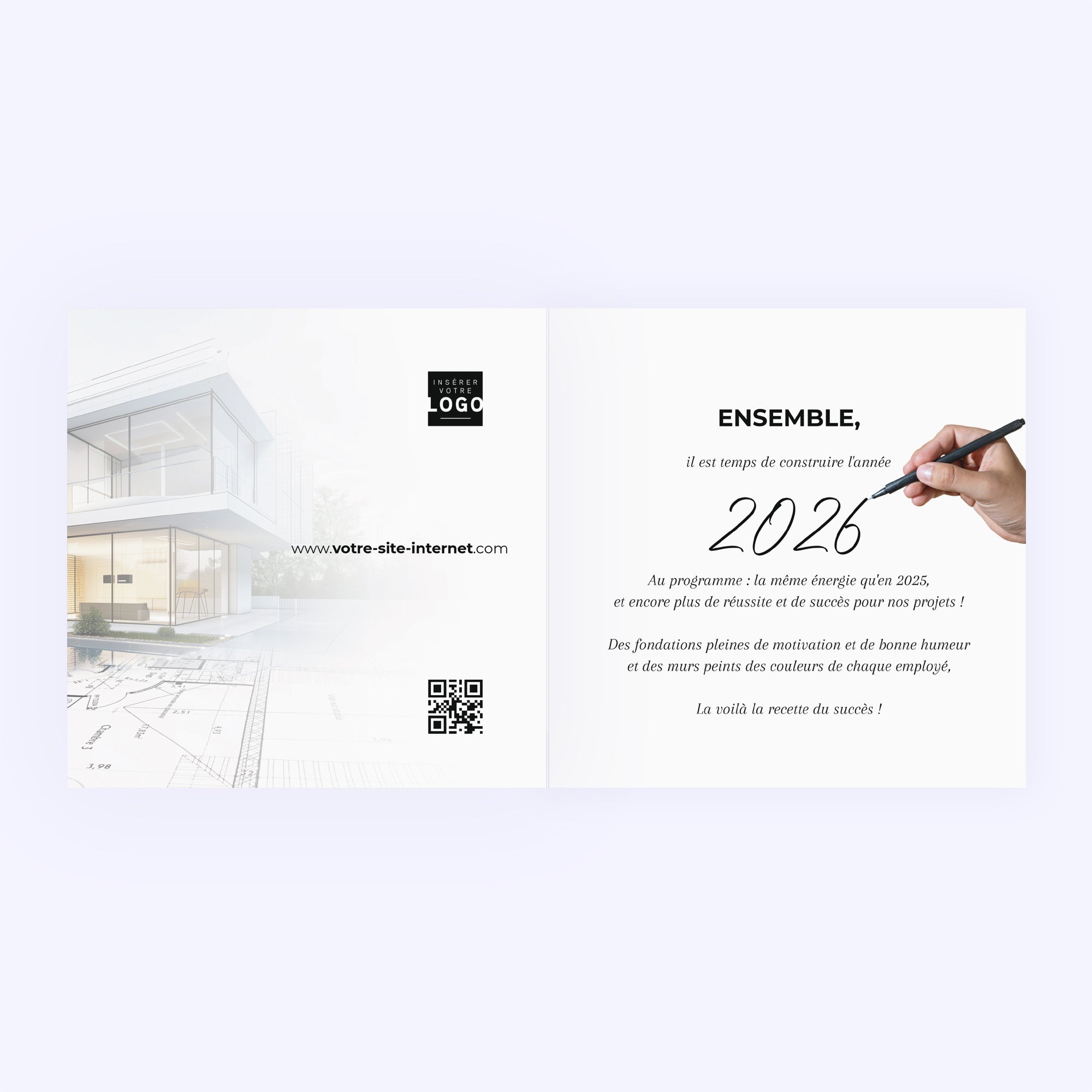 Vœux sur Mesure | Vœux professionnels • Carte de voeux • Carré double photo N° 2