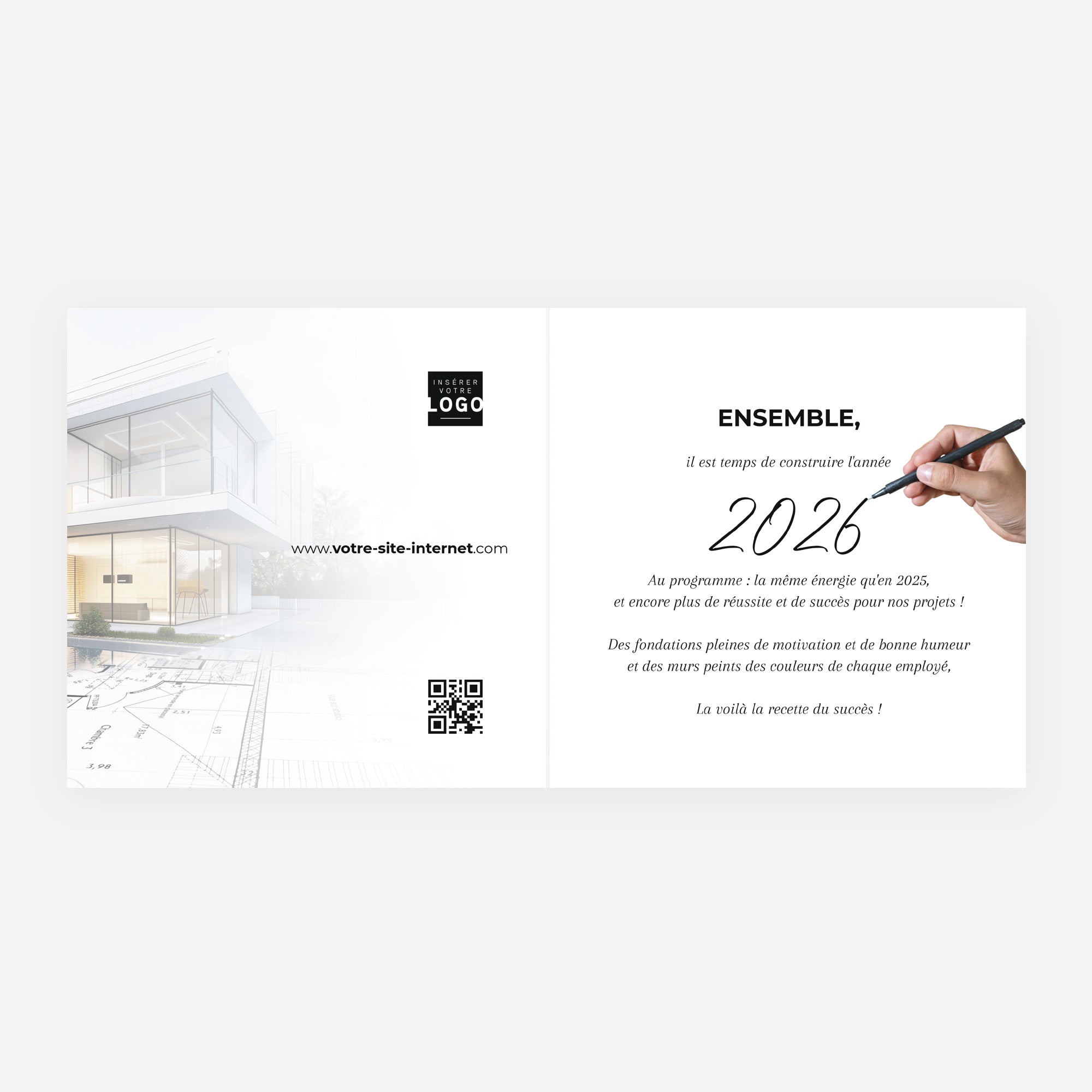 Vœux sur Mesure | Vœux professionnels • Carte de voeux • Carré double photo N° 2