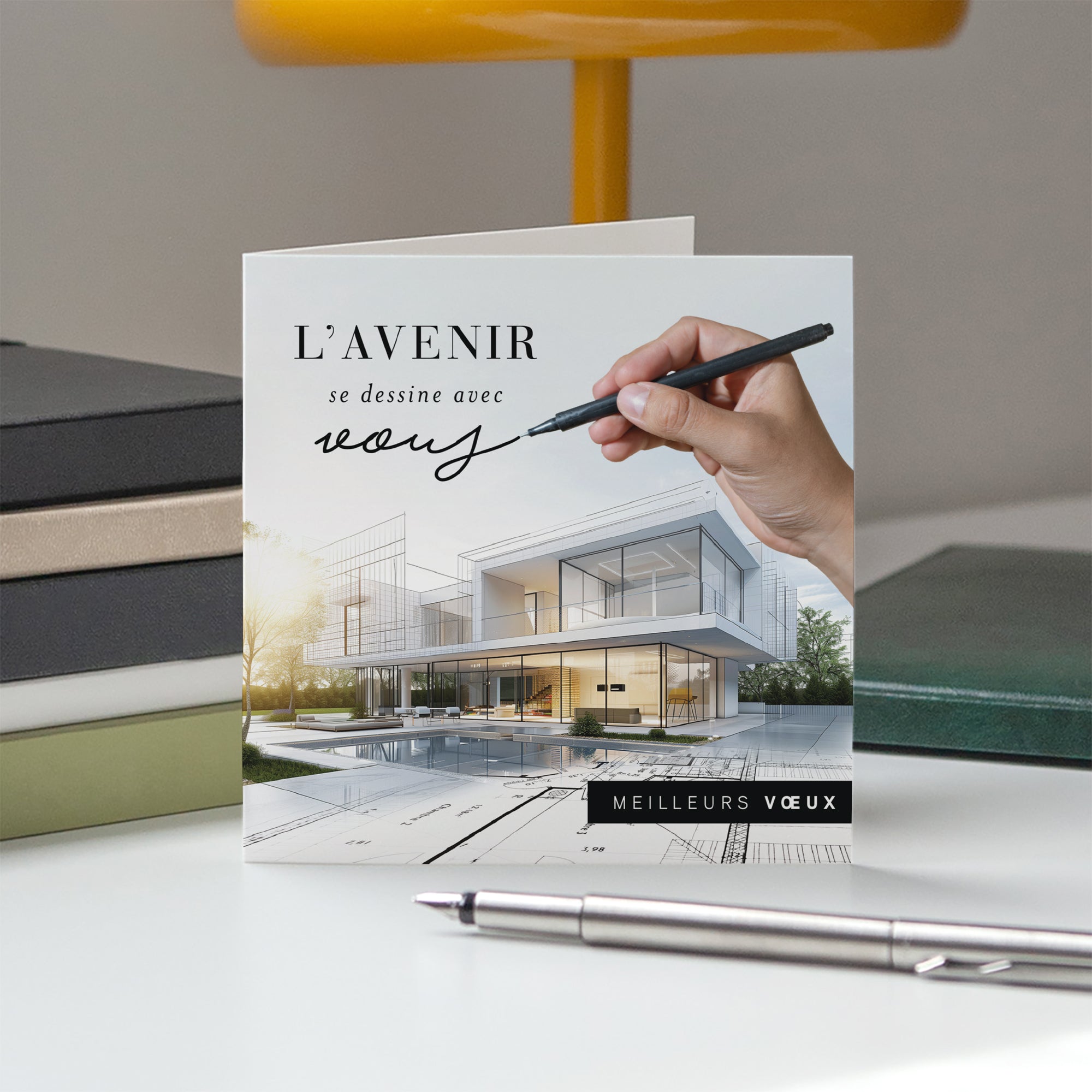 Vœux sur Mesure | Vœux professionnels • Carte de voeux • Carré double photo N° 5