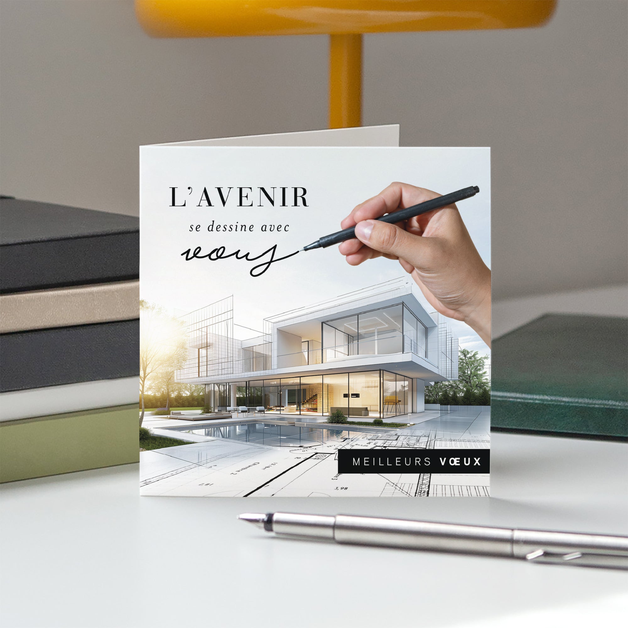 Vœux sur Mesure | Vœux professionnels • Carte de voeux • Carré double photo N° 5