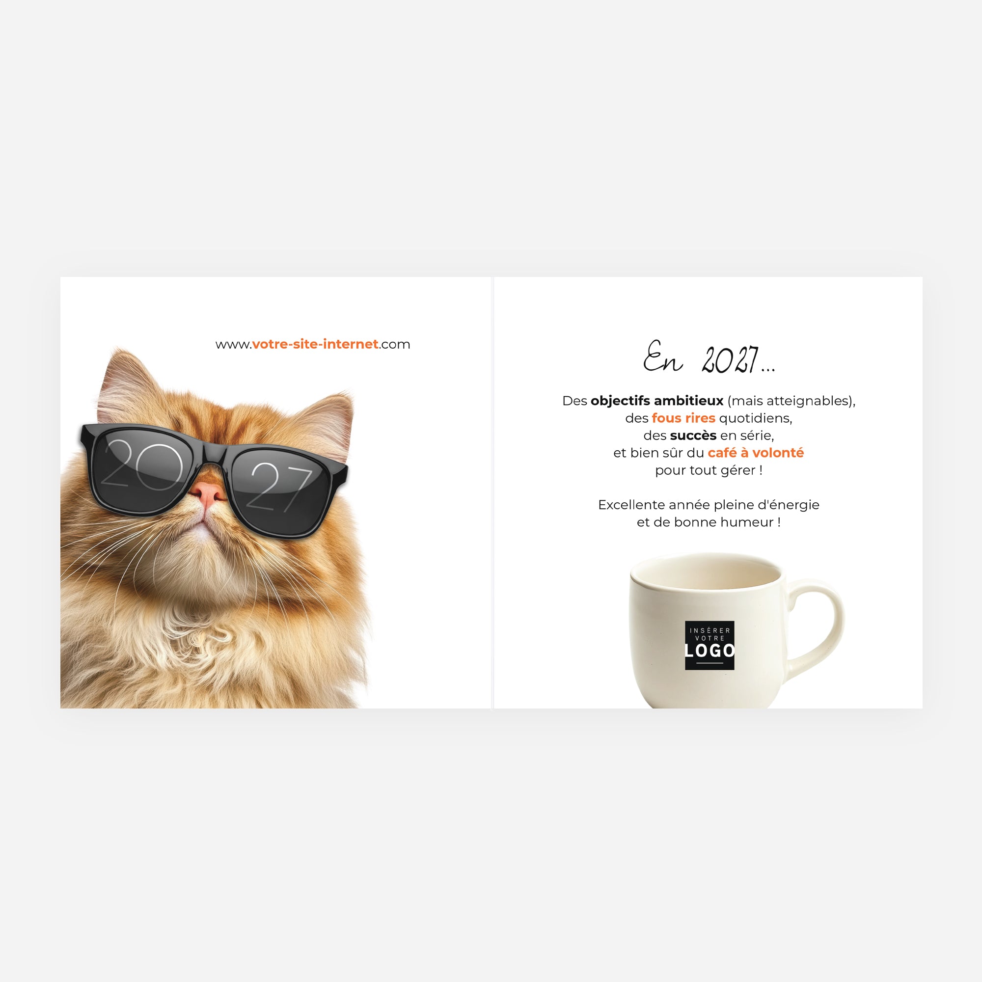 Objectif 2027 | Vœux professionnels • Carte de voeux • Carré double photo N° 2