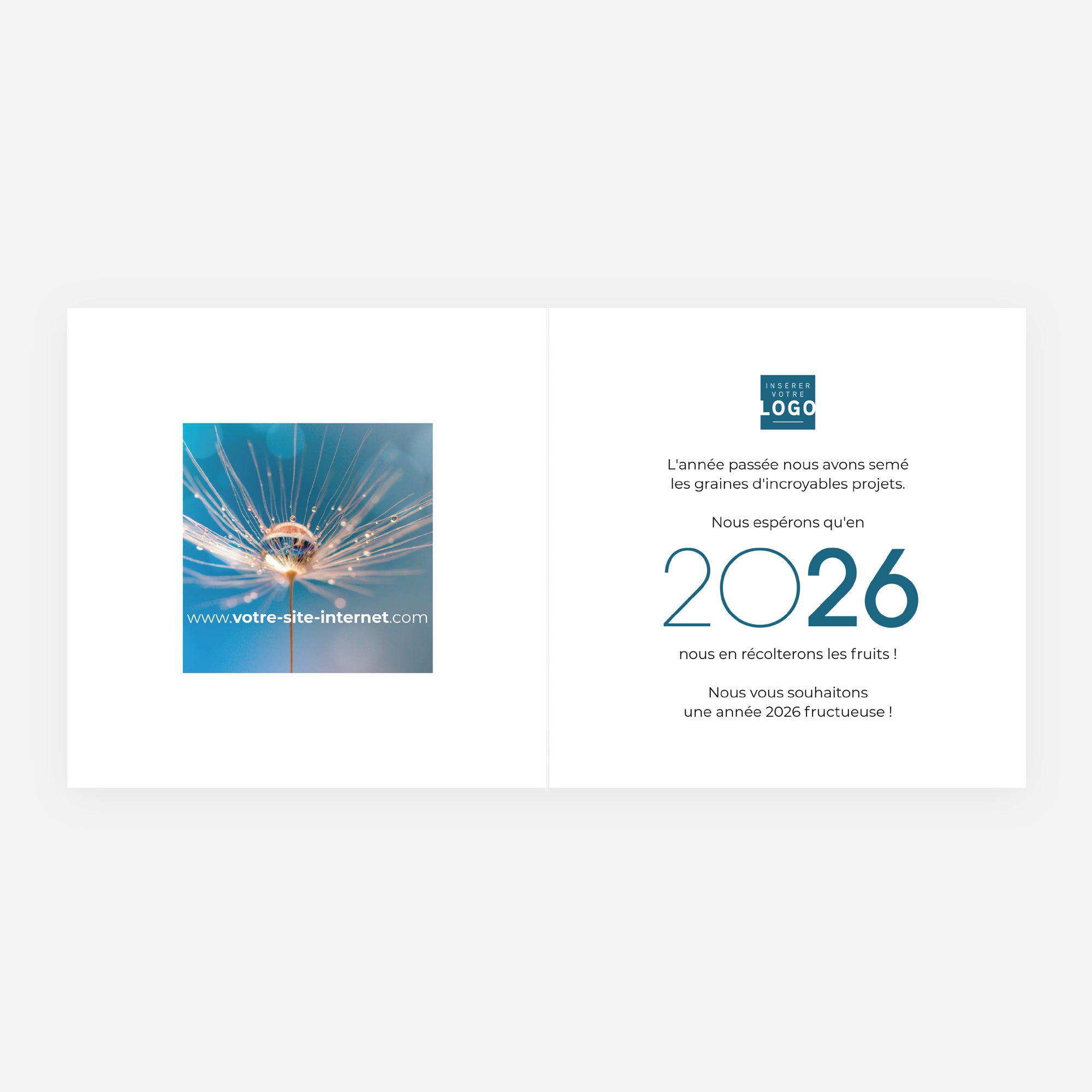 Équilibre Végétal | Vœux professionnels • Carte de voeux • Carré double photo N° 2