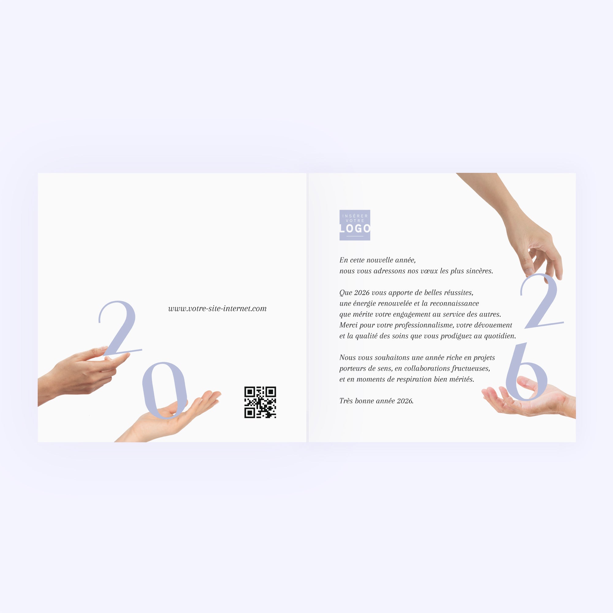 À la santé du succès | Vœux professionnels • Carte de voeux • Carré double photo N° 2