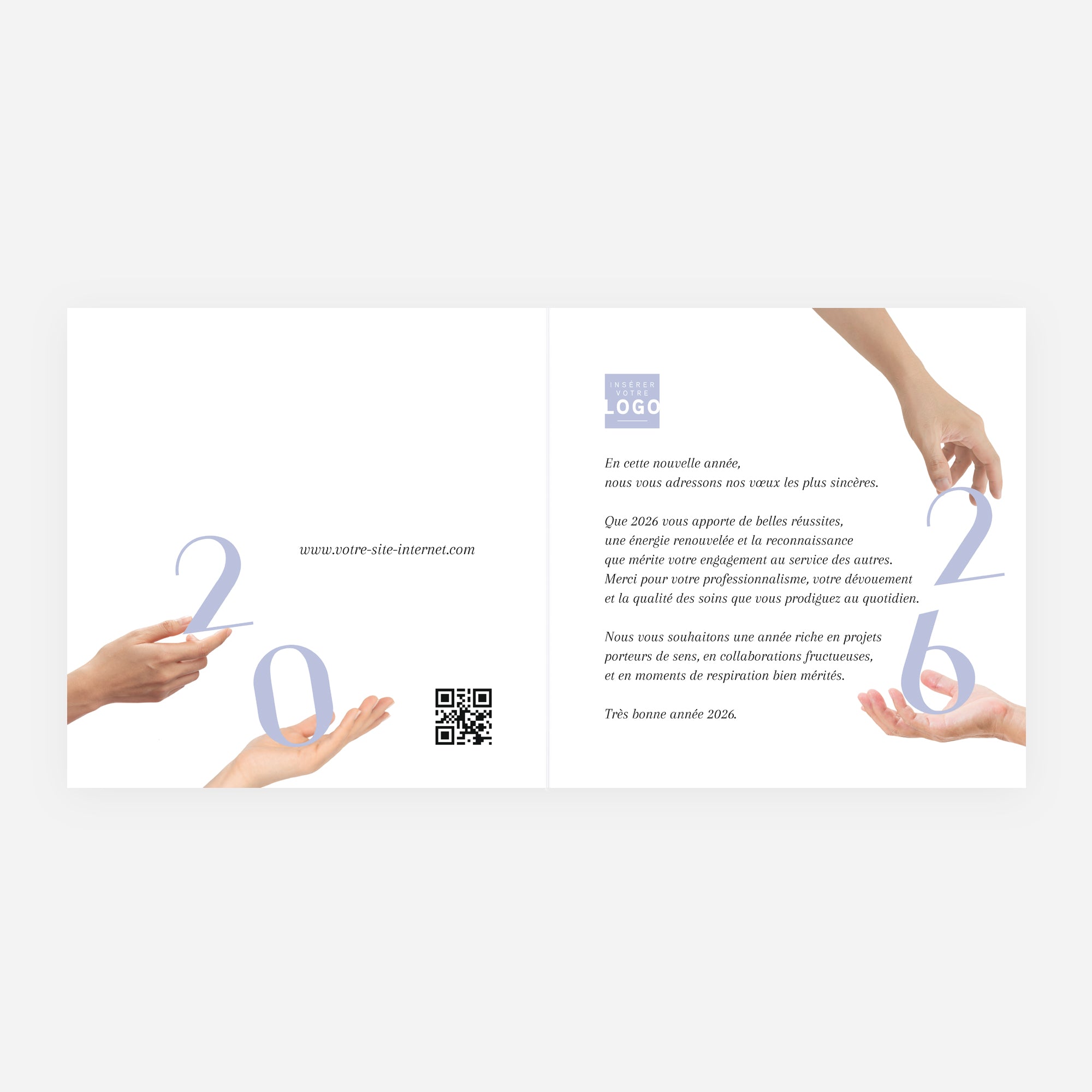 À la santé du succès | Vœux professionnels • Carte de voeux • Carré double photo N° 2
