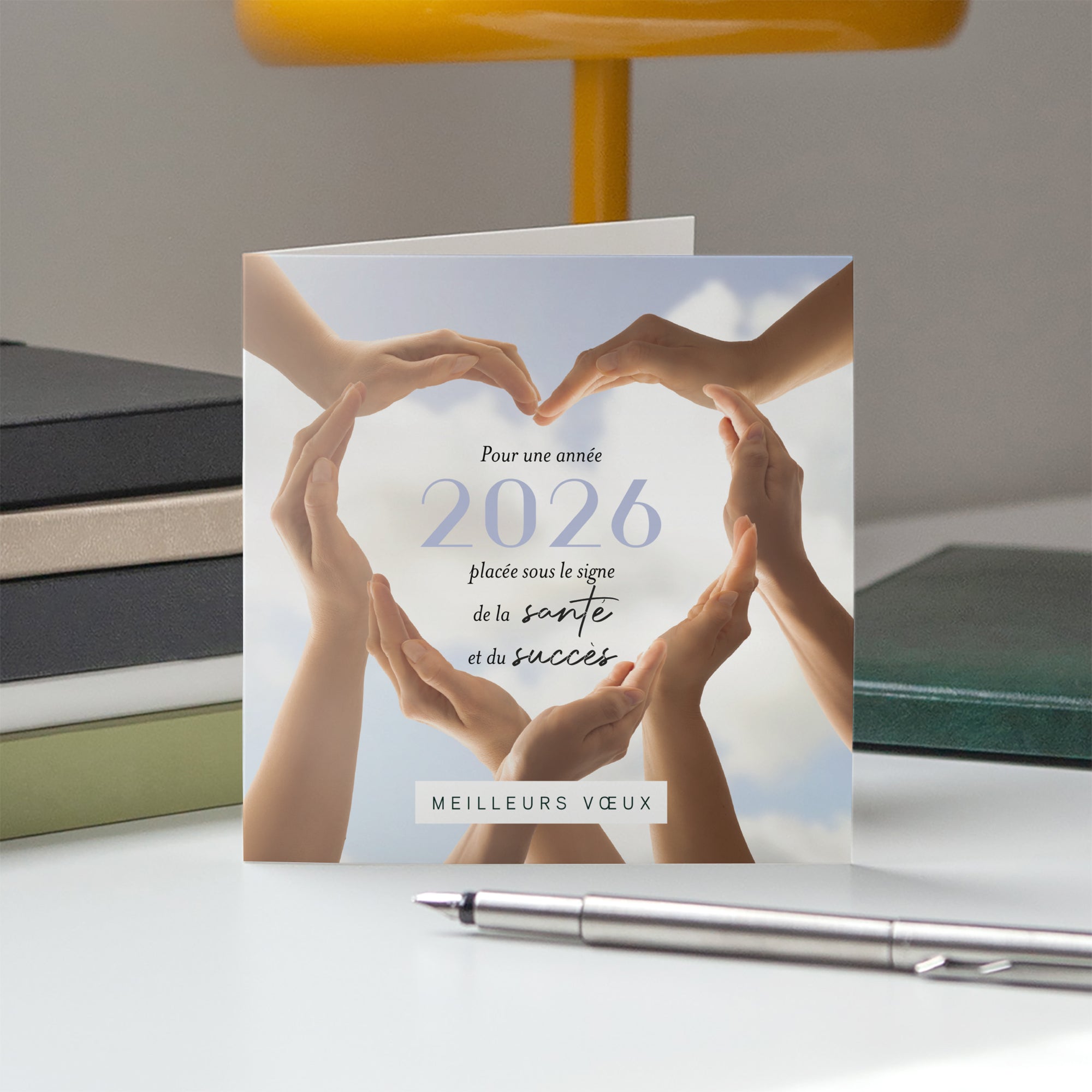 À la santé du succès | Vœux professionnels • Carte de voeux • Carré double photo N° 5