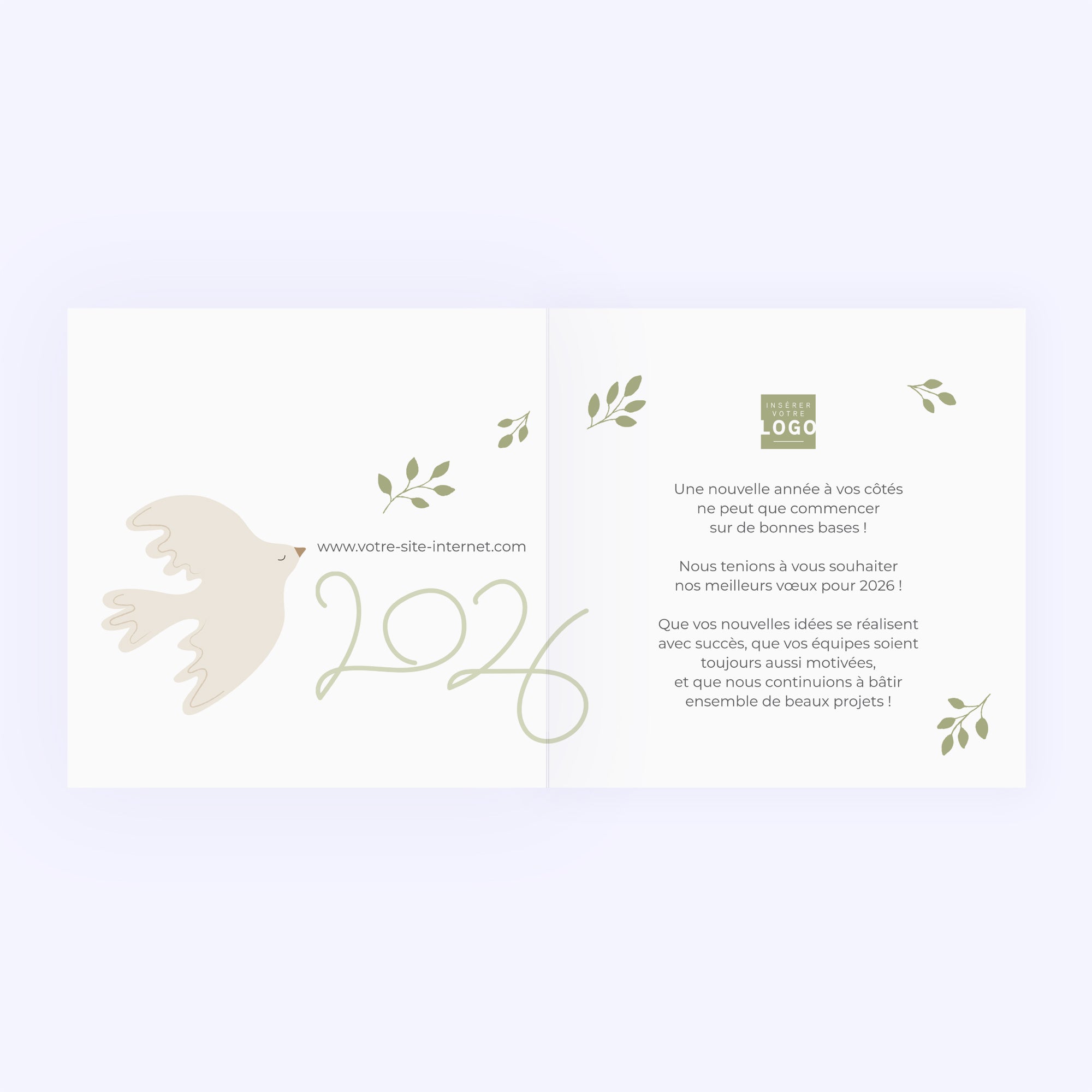 Paix et Harmonie | Vœux professionnels • Carte de voeux • Carré double photo N° 2
