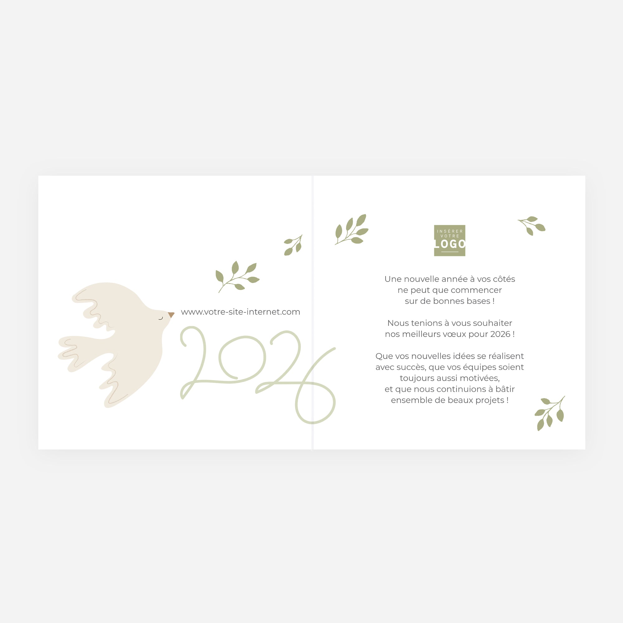 Paix et Harmonie | Vœux professionnels • Carte de voeux • Carré double photo N° 2