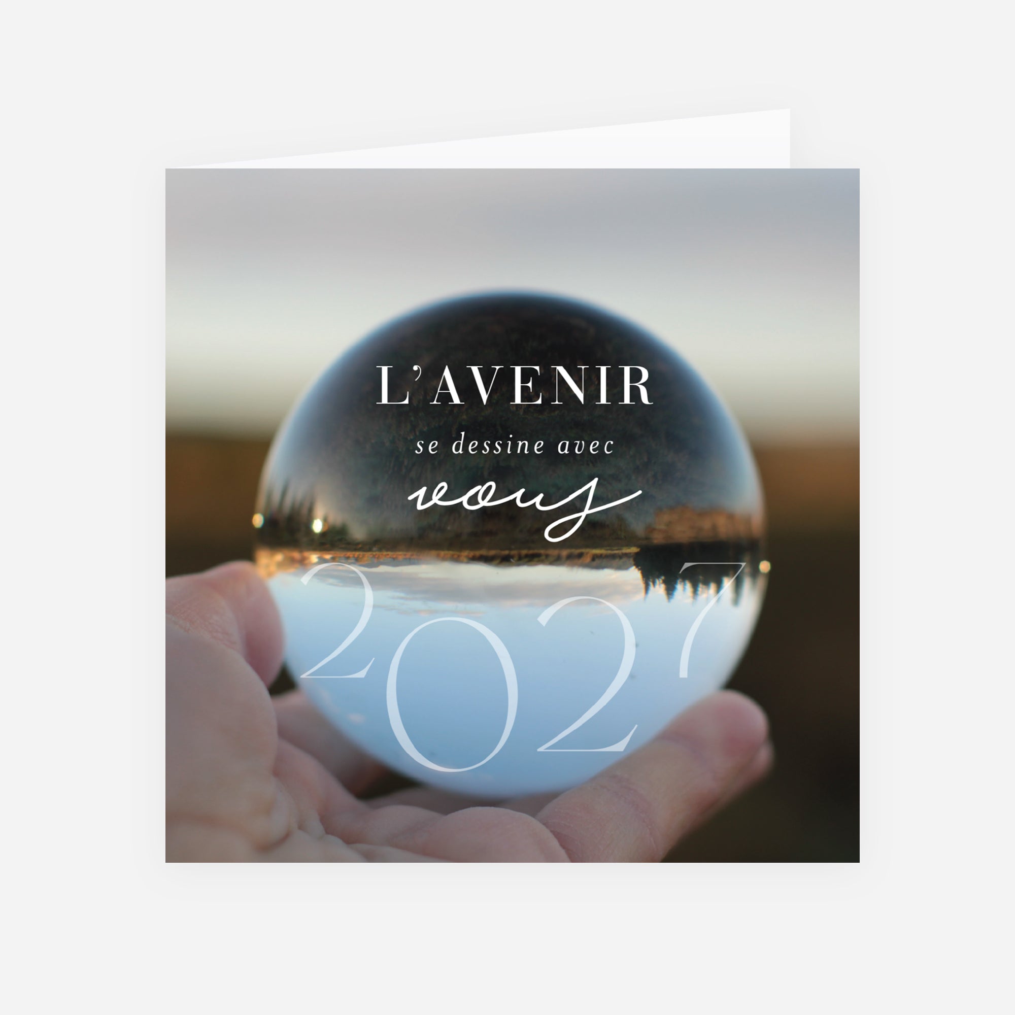 Ensemble vers l’avenir | Vœux professionnels • Carte de voeux • Carré double photo N° 1