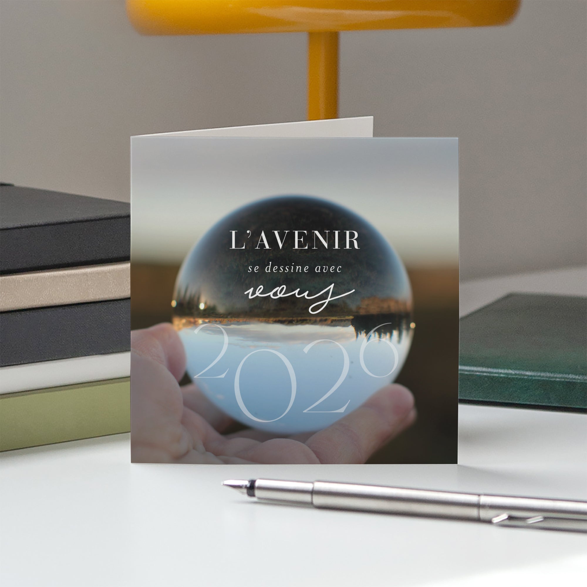 Ensemble vers l’avenir | Vœux professionnels • Carte de voeux • Carré double photo N° 5