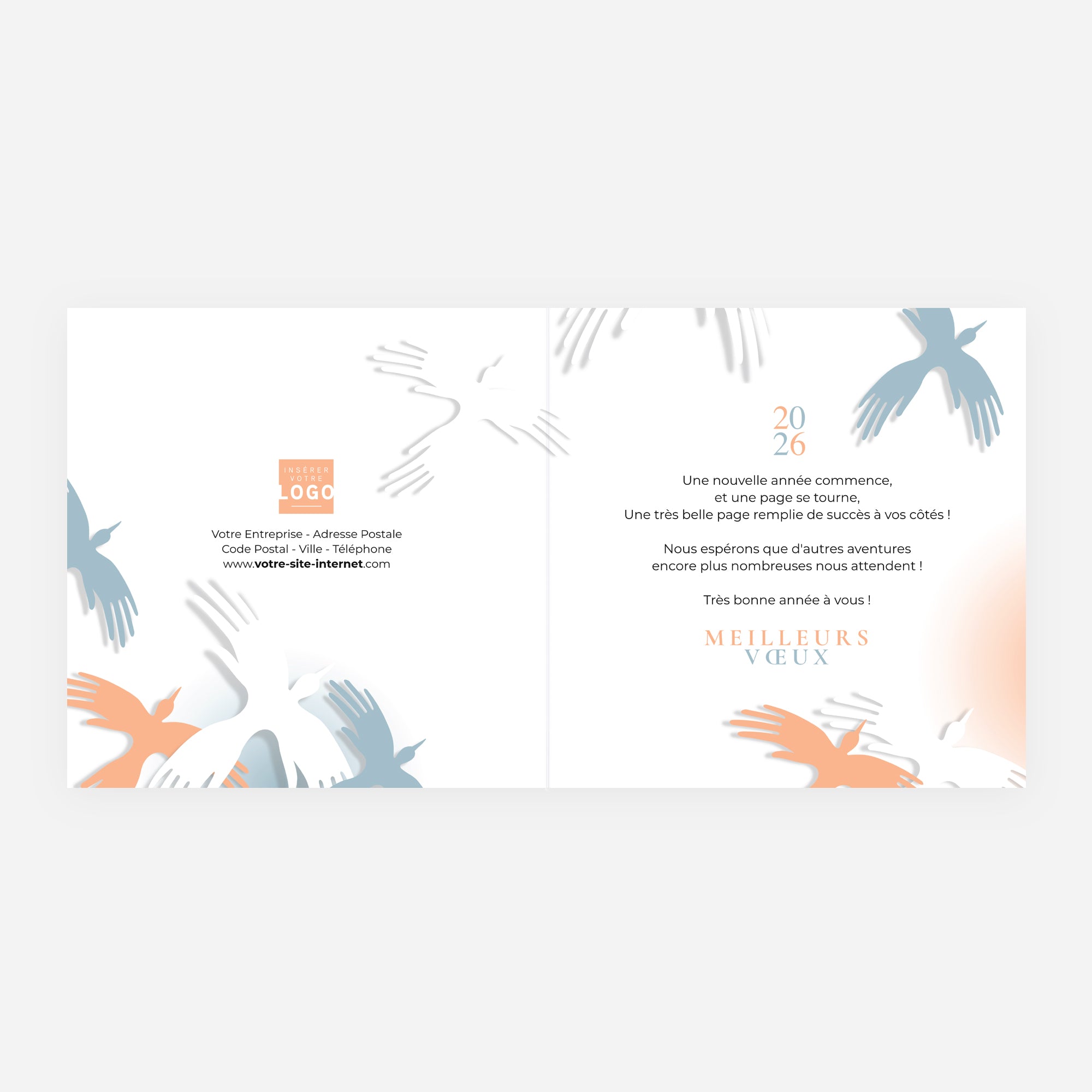 Envol solidaire | Vœux professionnels • Carte de voeux • Carré double photo N° 2