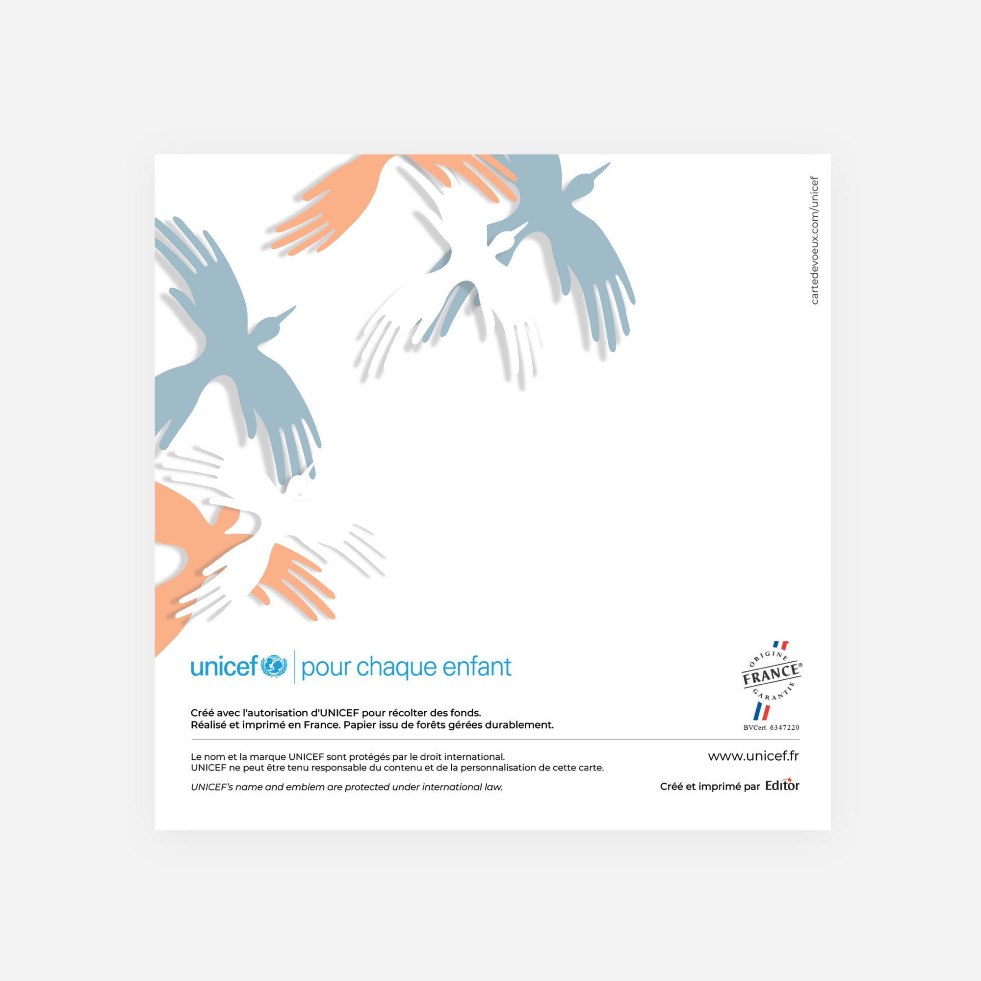Envol solidaire | Vœux professionnels • Carte de voeux • Carré double photo N° 3