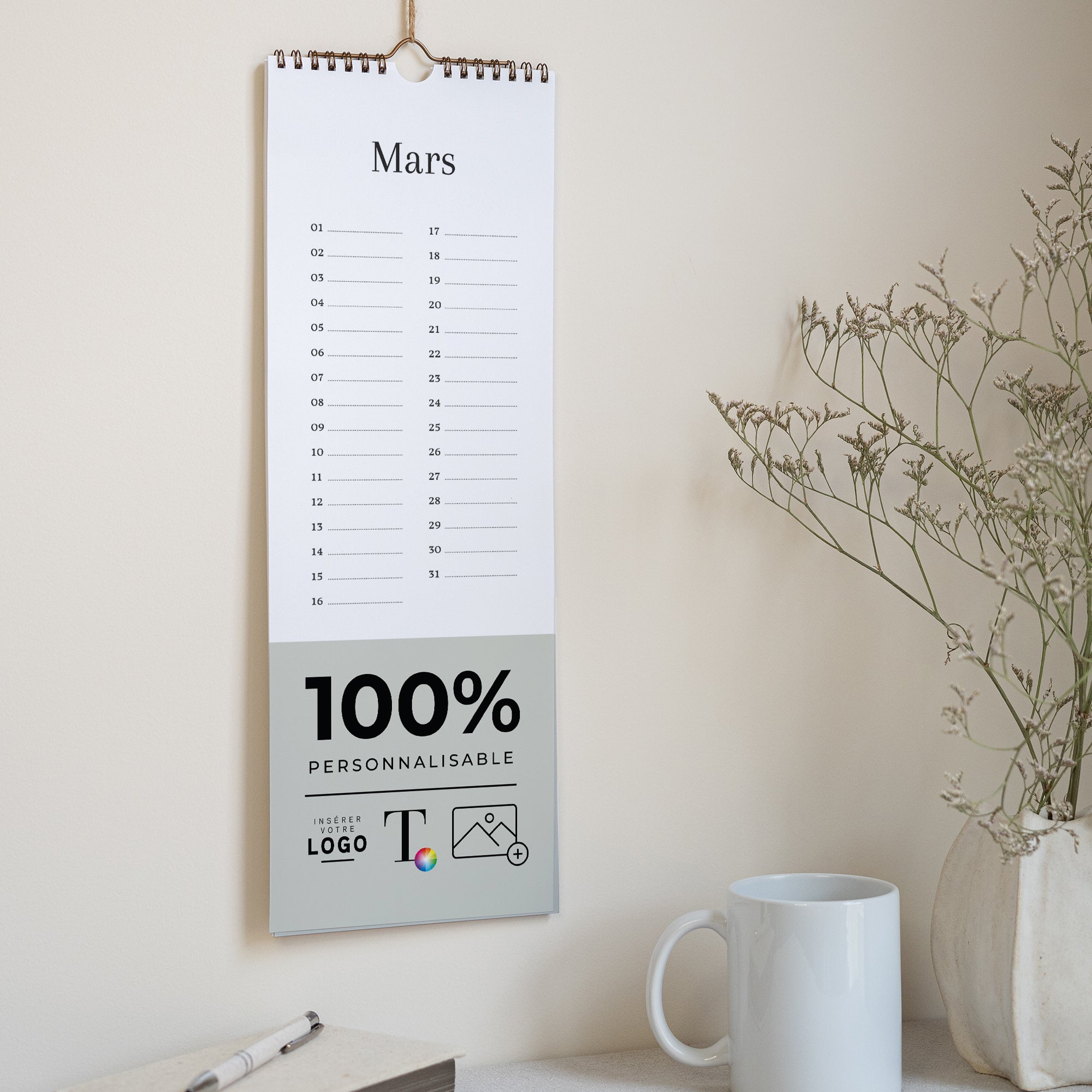 Essentiels Pro | Vœux professionnels • Calendrier professionnel • 14,8 x 42 cm photo N° 2
