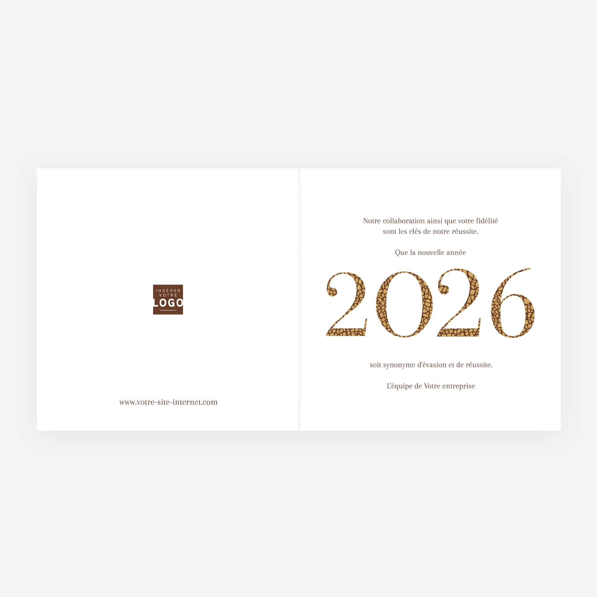 Prestige Doré | Vœux professionnels • Carte de voeux dorure • Carré double photo N° 2