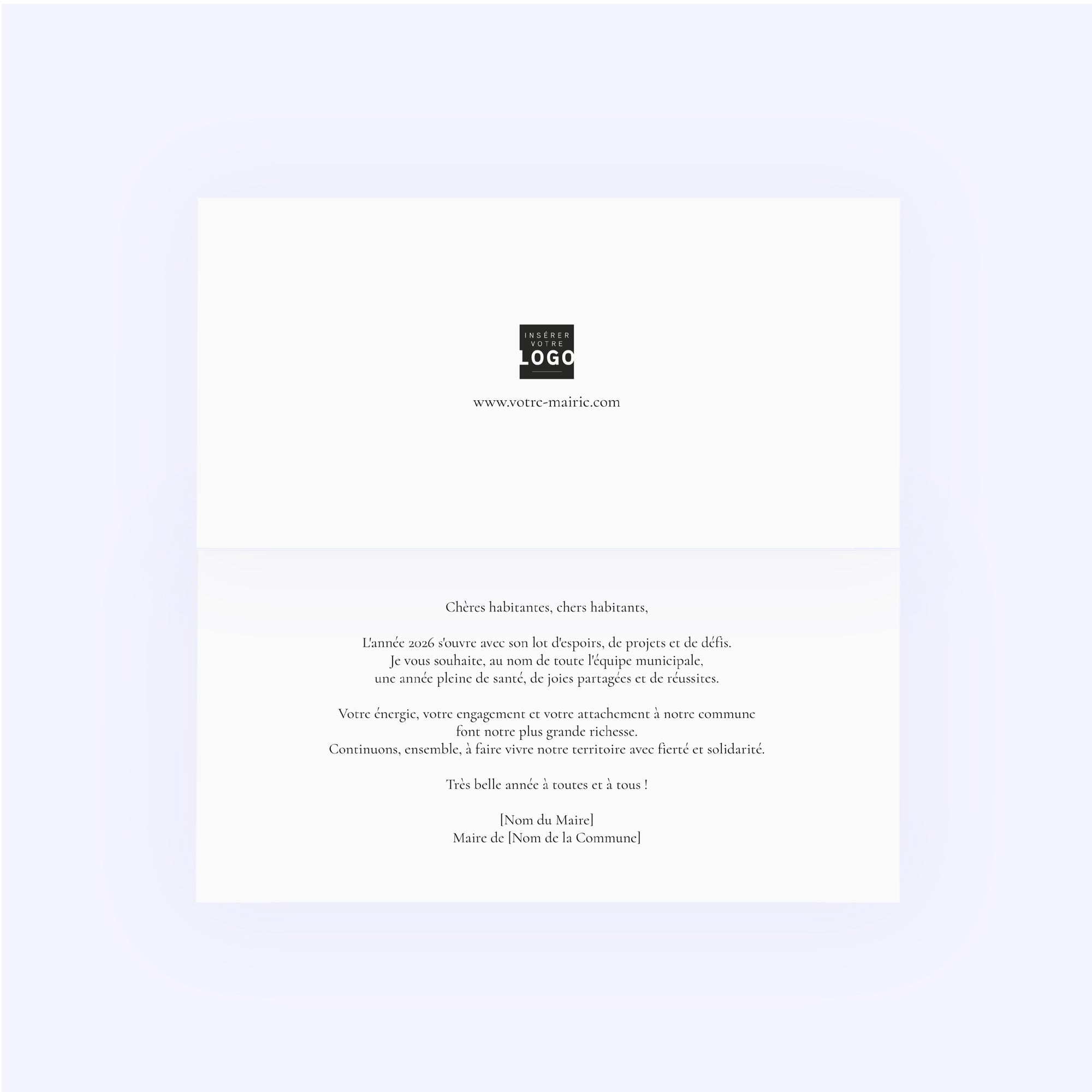 Unis par notre ville | Vœux professionnels • Carte de voeux • Rectangle double photo N° 2