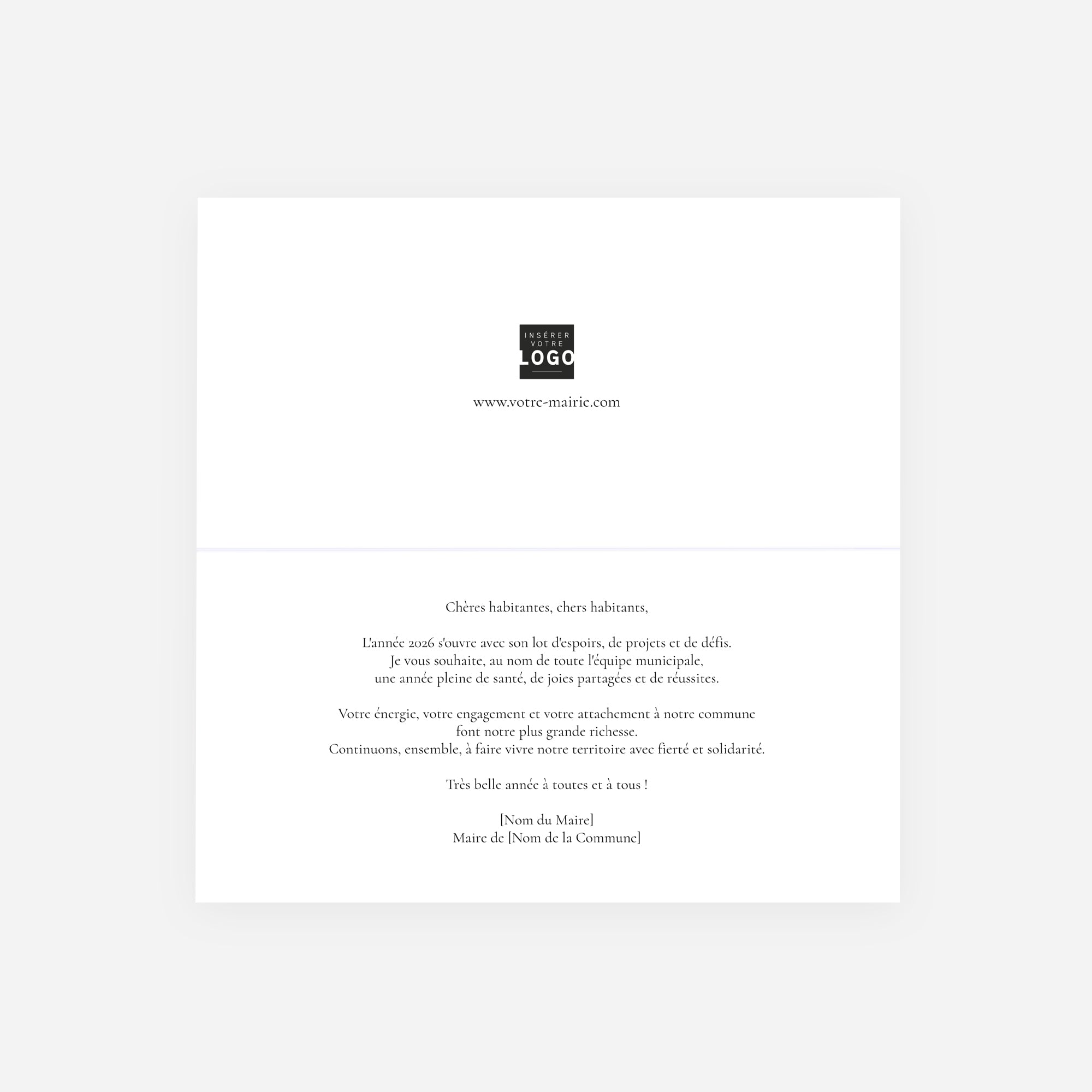Unis par notre ville | Vœux professionnels • Carte de voeux • Rectangle double photo N° 2