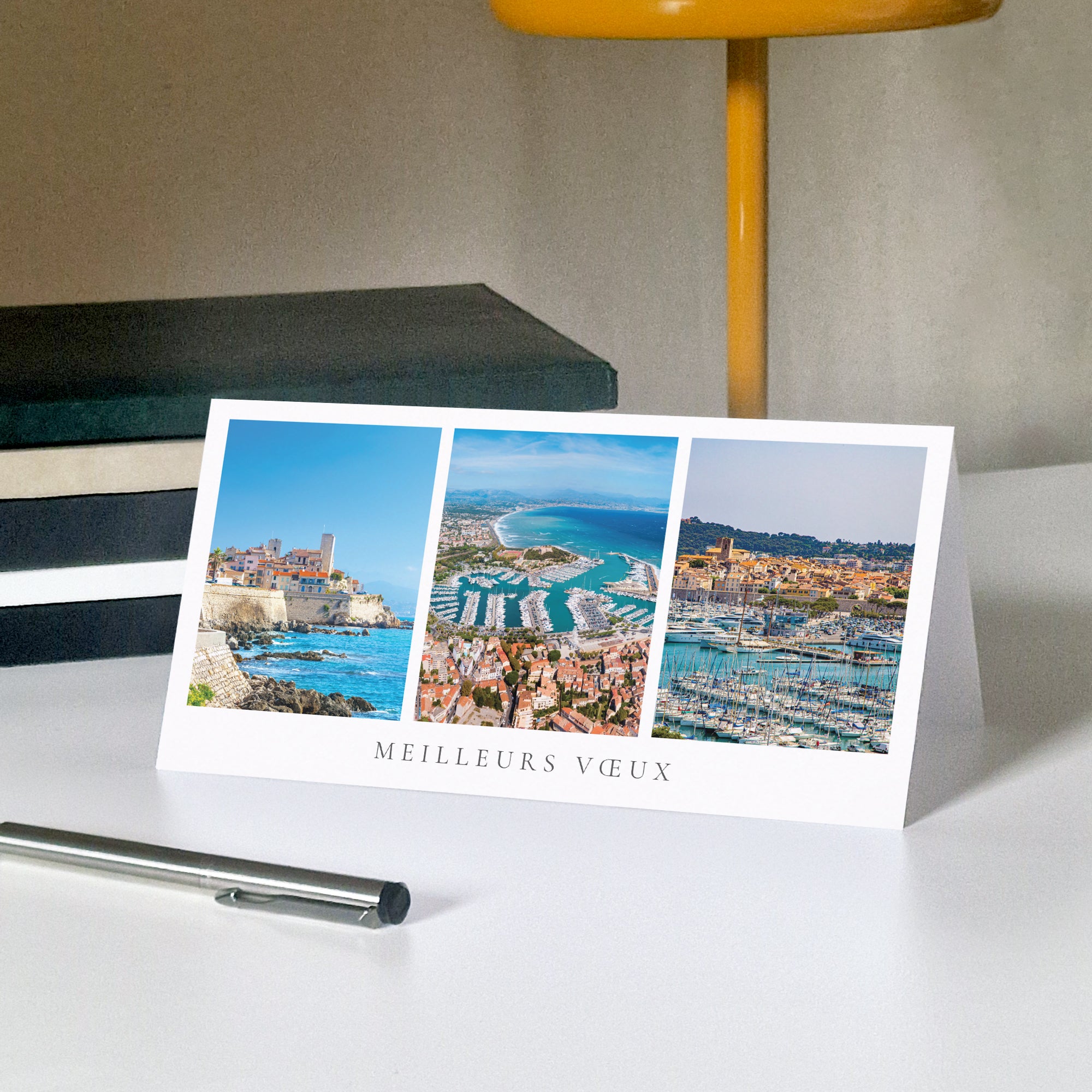 Unis par notre ville | Vœux professionnels • Carte de voeux • Rectangle double photo N° 5