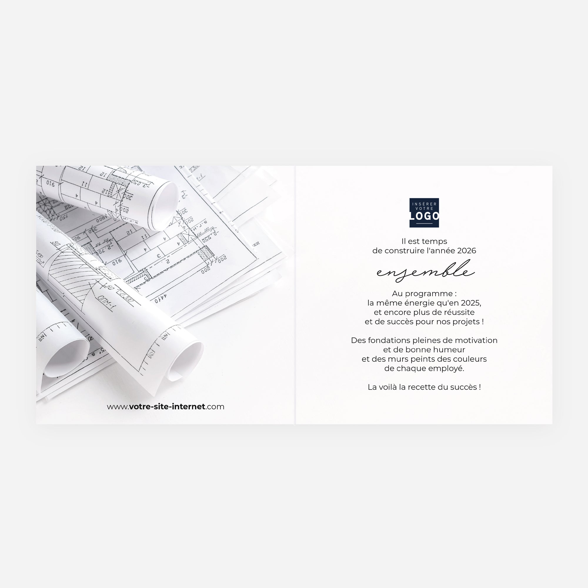 Plans sur l’avenir | Vœux professionnels • Carte de voeux • Carré double photo N° 2