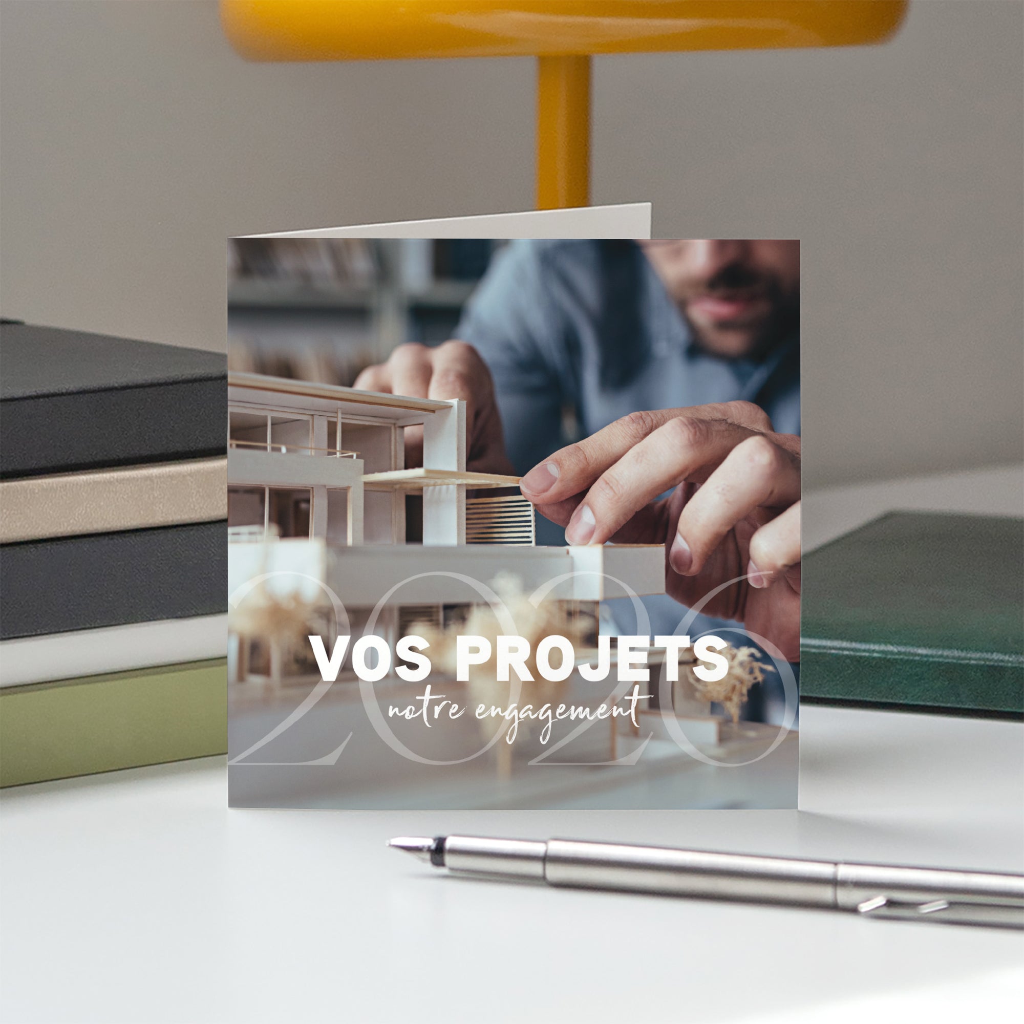 Plans sur l’avenir | Vœux professionnels • Carte de voeux • Carré double photo N° 5
