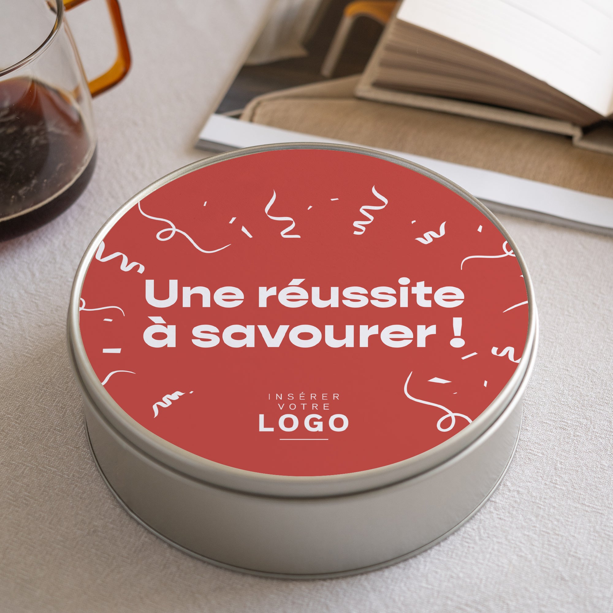 Une réussite à savourer | Cadeau entreprise • Boite métallique • Ronde photo N° 2