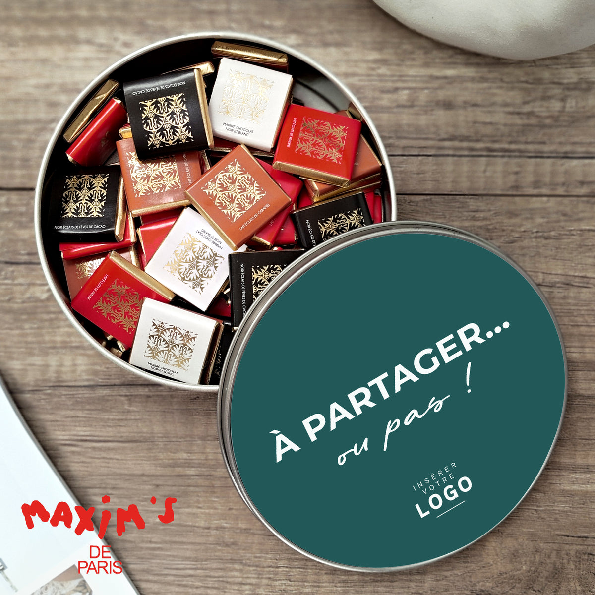 A partager... ou pas | Cadeau entreprise • Boite métallique • Ronde photo N° 1
