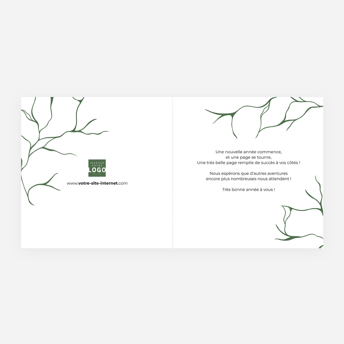 Lignes de Vie | Vœux professionnels • Carte de voeux dorure • Carrée pliable photo N° 2