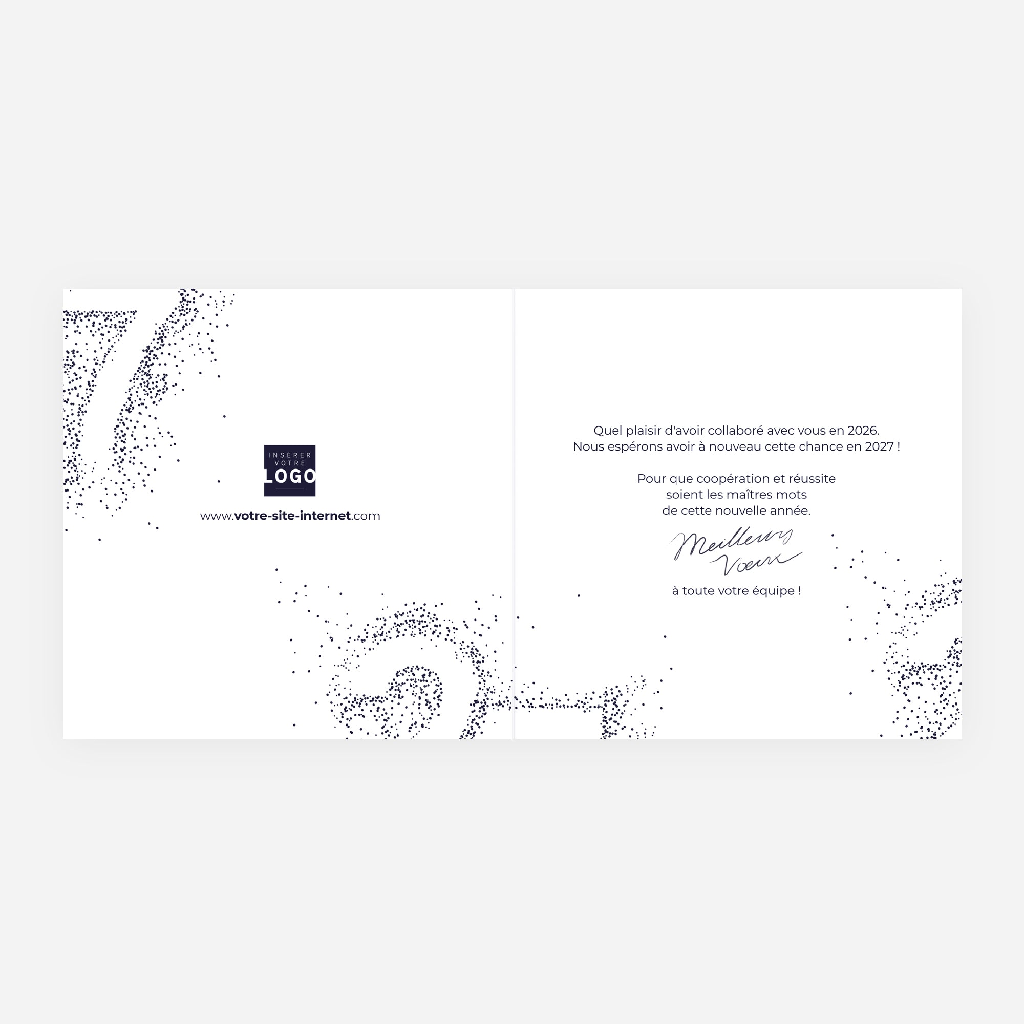 L' Avenir scintille | Vœux professionnels • Carte de voeux dorure • Carré double photo N° 2