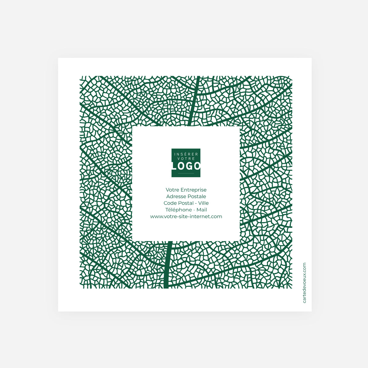 Chlorophylle | Vœux professionnels • Carte de voeux dorure • Carrée pliable photo N° 3