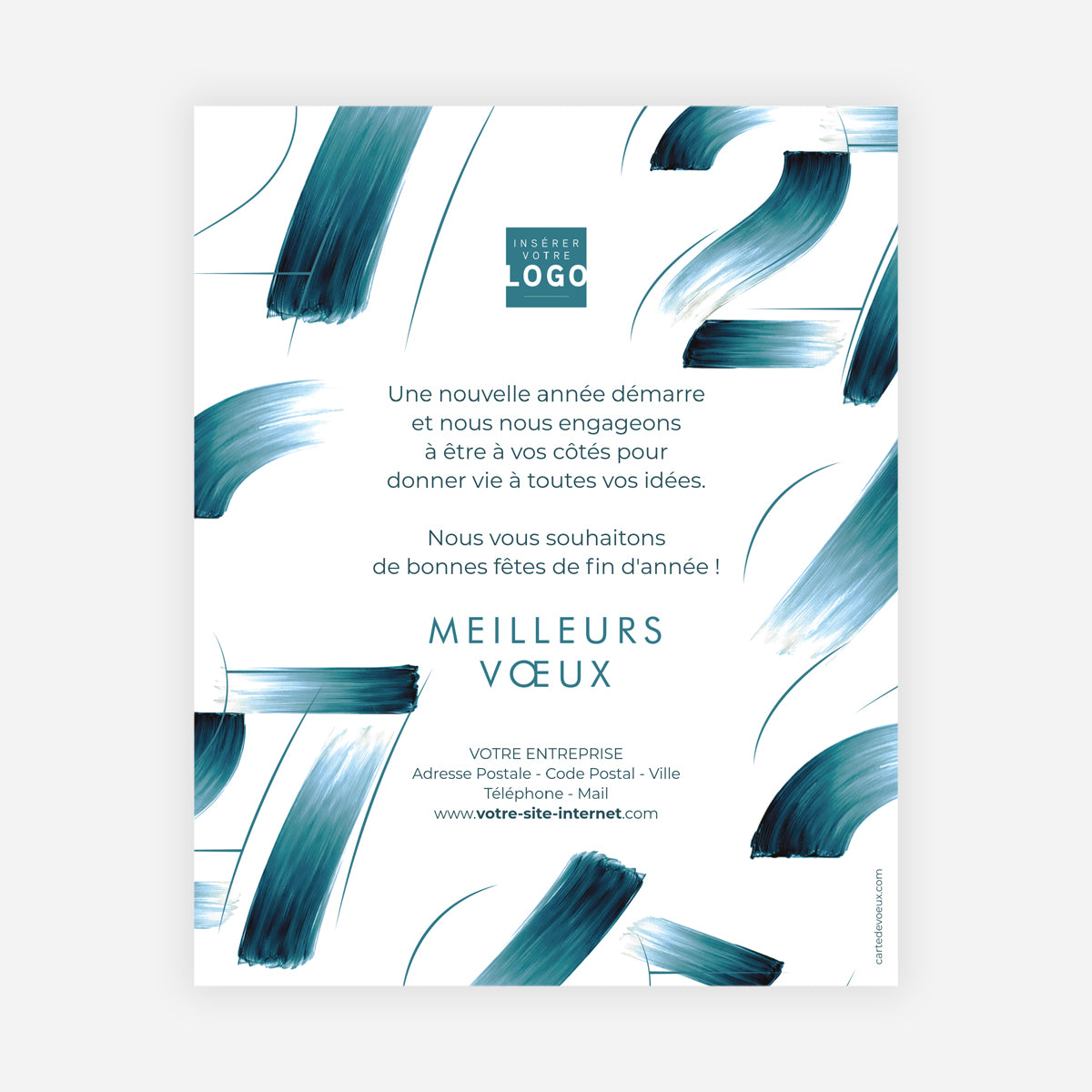 Bleu lumière | Vœux professionnels • Carte virtuelle • eCard Image photo N° 1