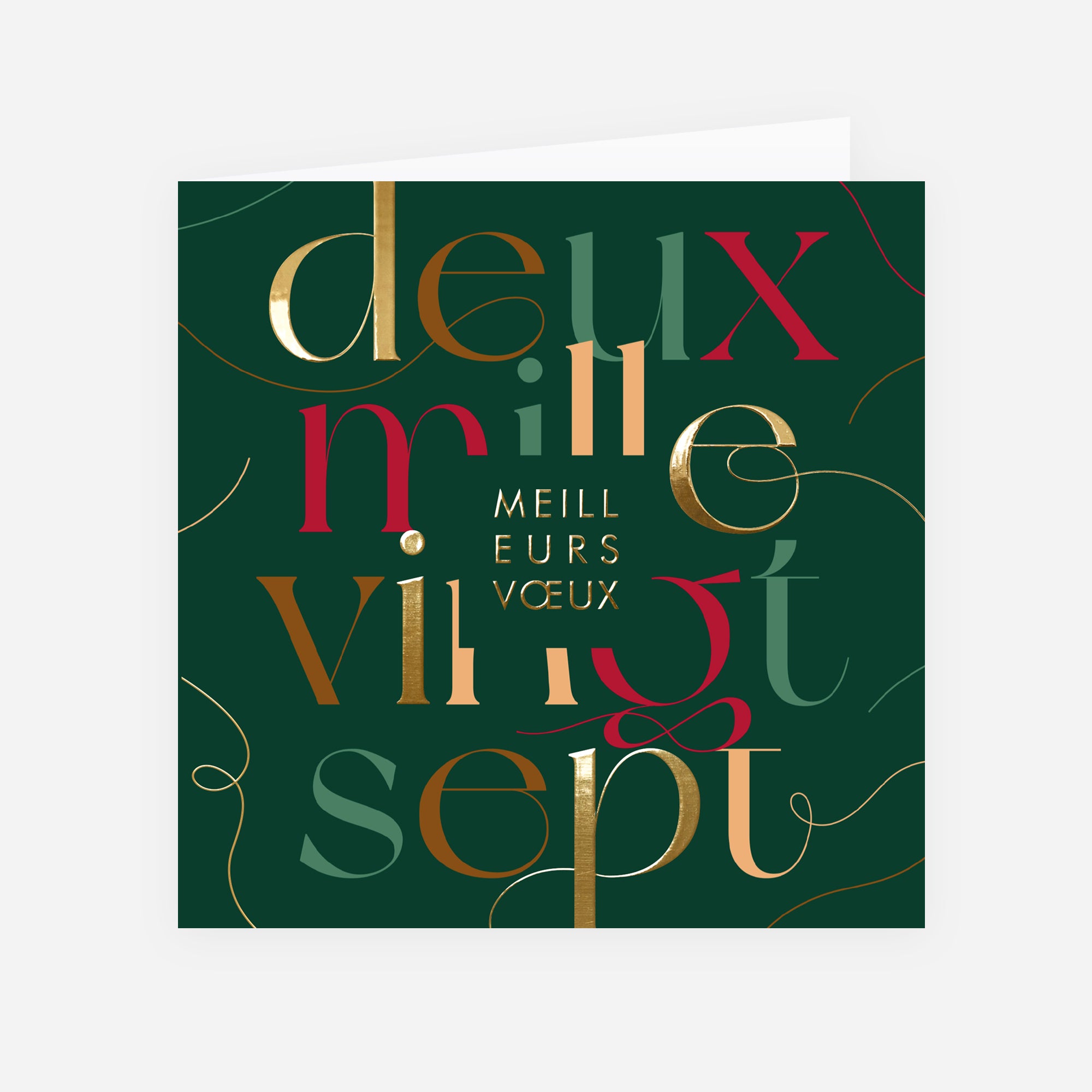 Vœux Créatifs | Vœux professionnels • Carte de voeux dorure • Carrée pliable photo N° 1