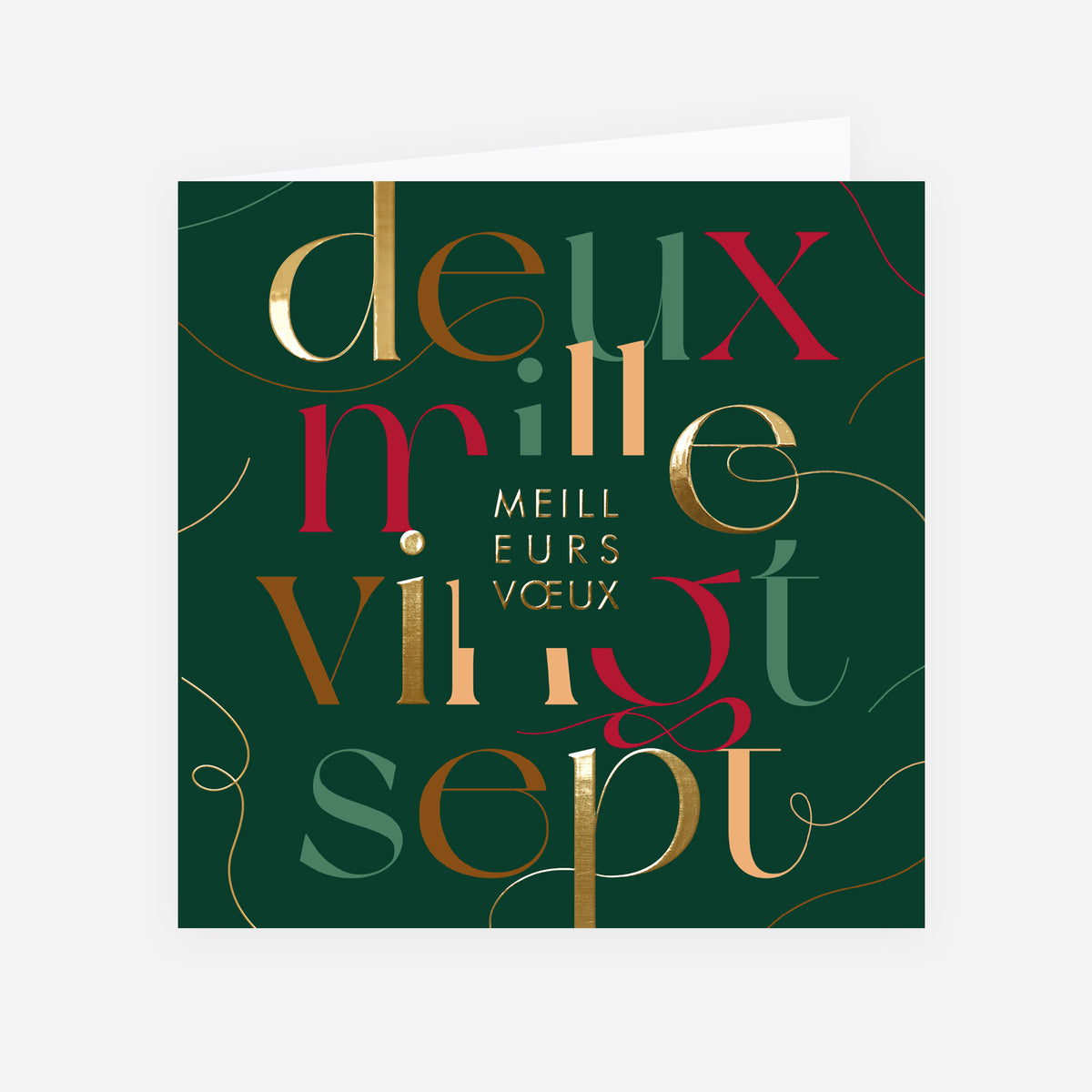 Vœux Créatifs | Vœux professionnels • Carte de voeux dorure • Carrée pliable photo N° 1