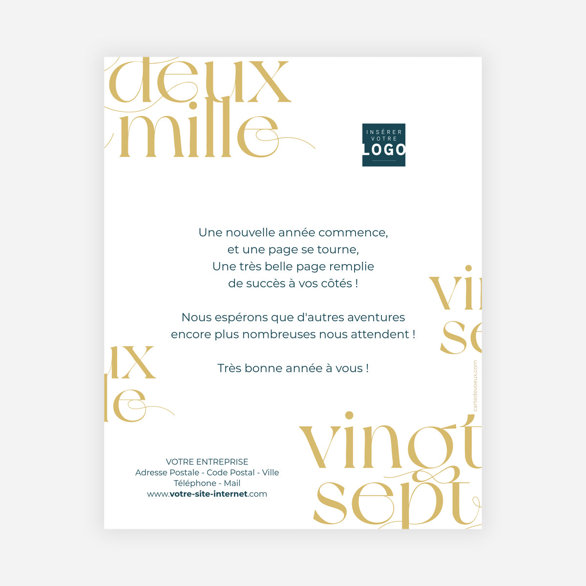 Full golden typo | Vœux professionnels • Carte virtuelle • eCard Image photo N° 1