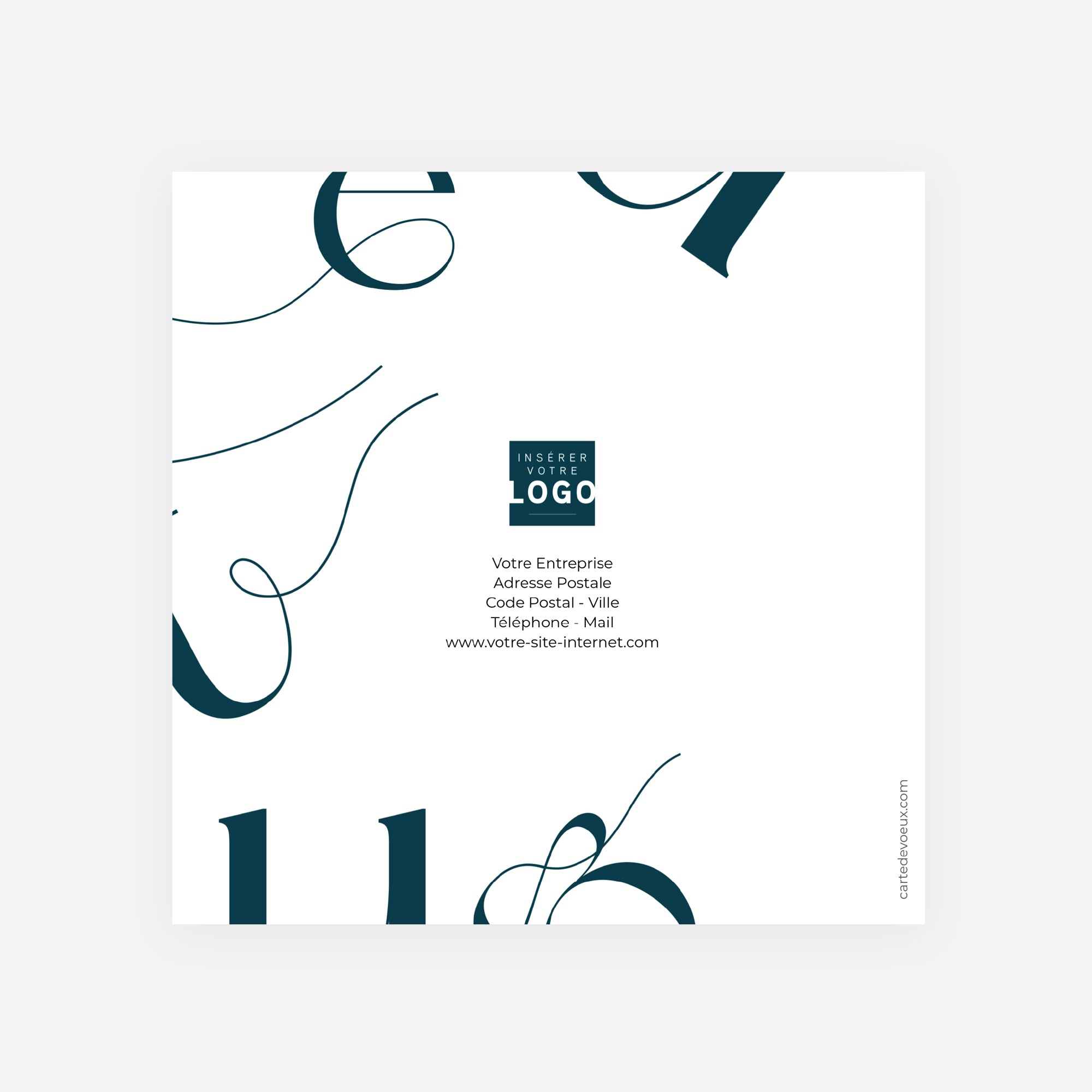 Full golden typo | Vœux professionnels • Carte de voeux dorure • Carré double photo N° 3