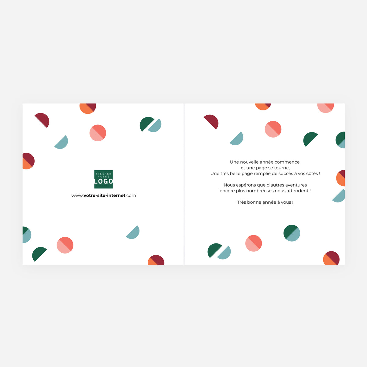 Pop dots | Vœux professionnels • Carte de voeux dorure • Carrée pliable photo N° 2