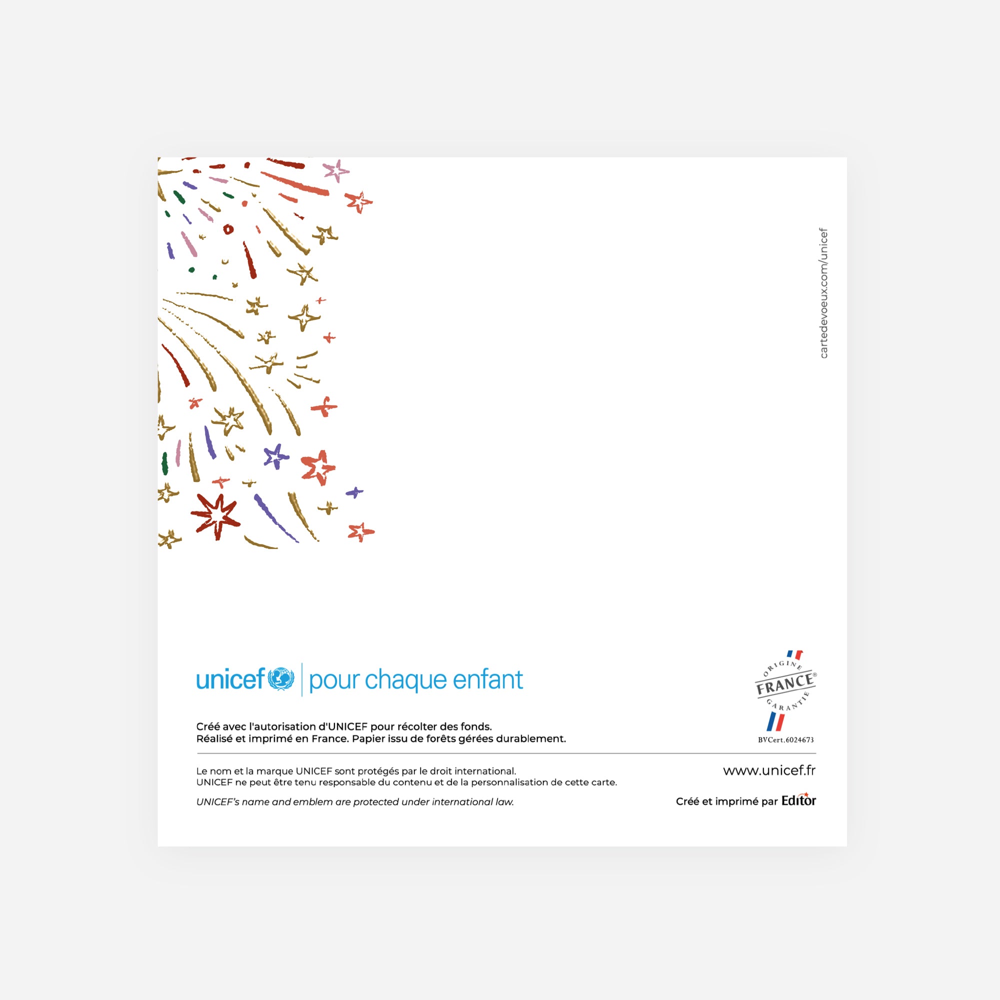 Feux de Joie | Vœux professionnels • Carte de voeux dorure • Carré double photo N° 3