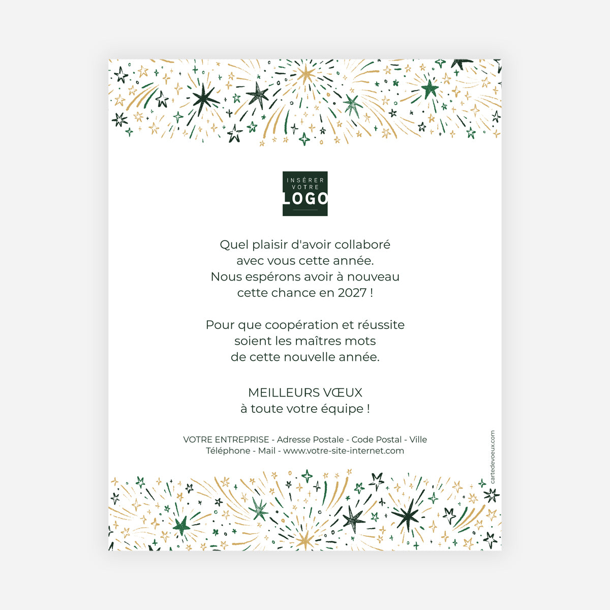 Feu d'étoiles d'or | Vœux professionnels • Carte virtuelle • eCard Image photo N° 1