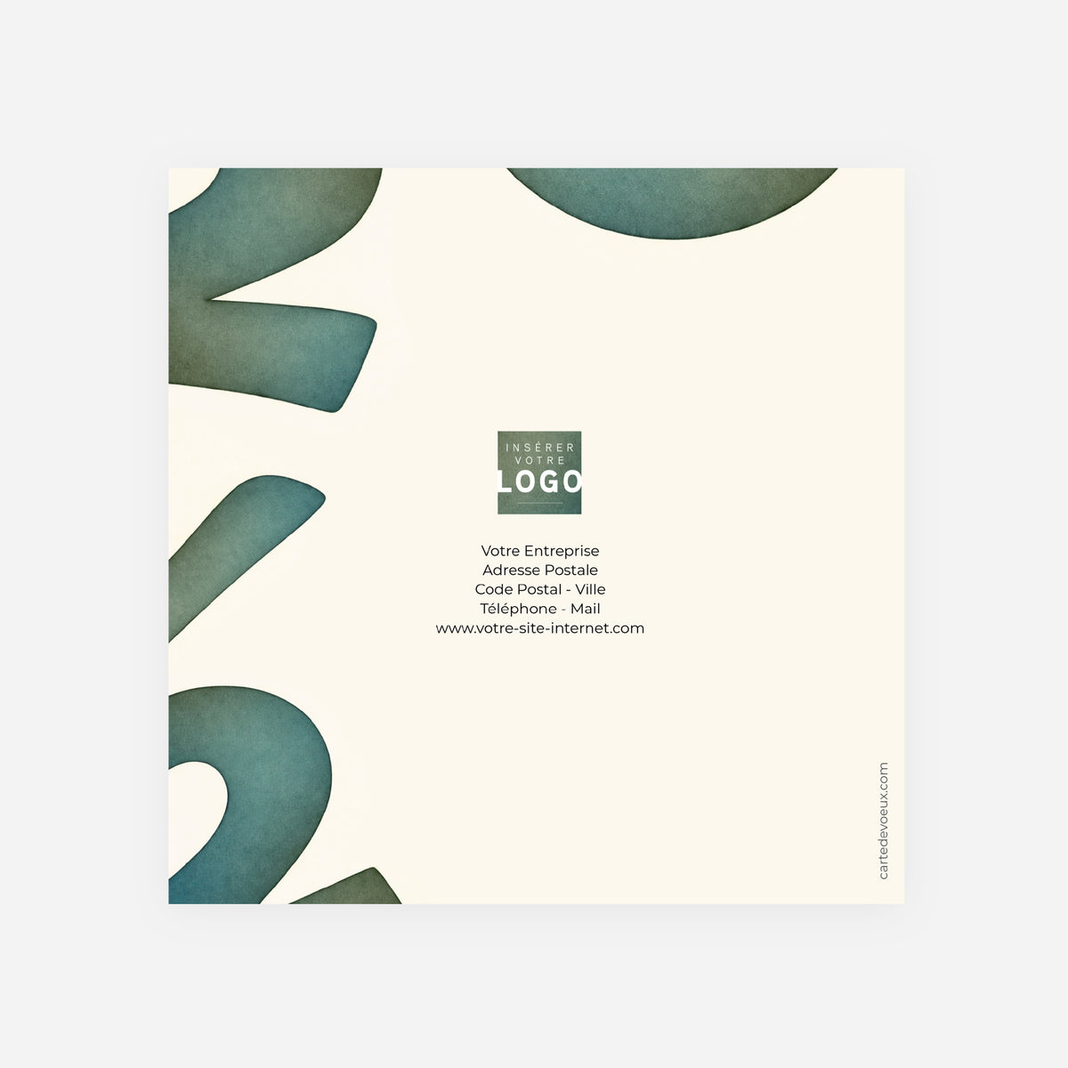 Céladon | Vœux professionnels • Carte de voeux dorure • Carrée pliable photo N° 3
