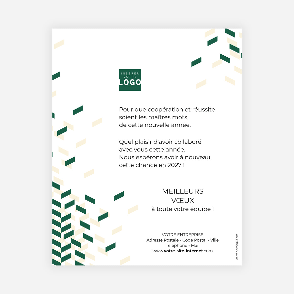 Chevron Émeraude | Vœux professionnels • Carte virtuelle • eCard Image photo N° 1