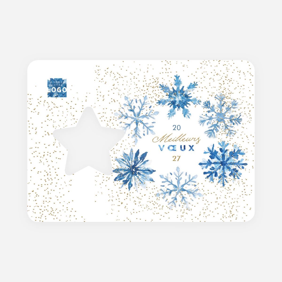 Givre Doré | Vœux professionnels • Carte de voeux dorure • Étoile découpée photo N° 1