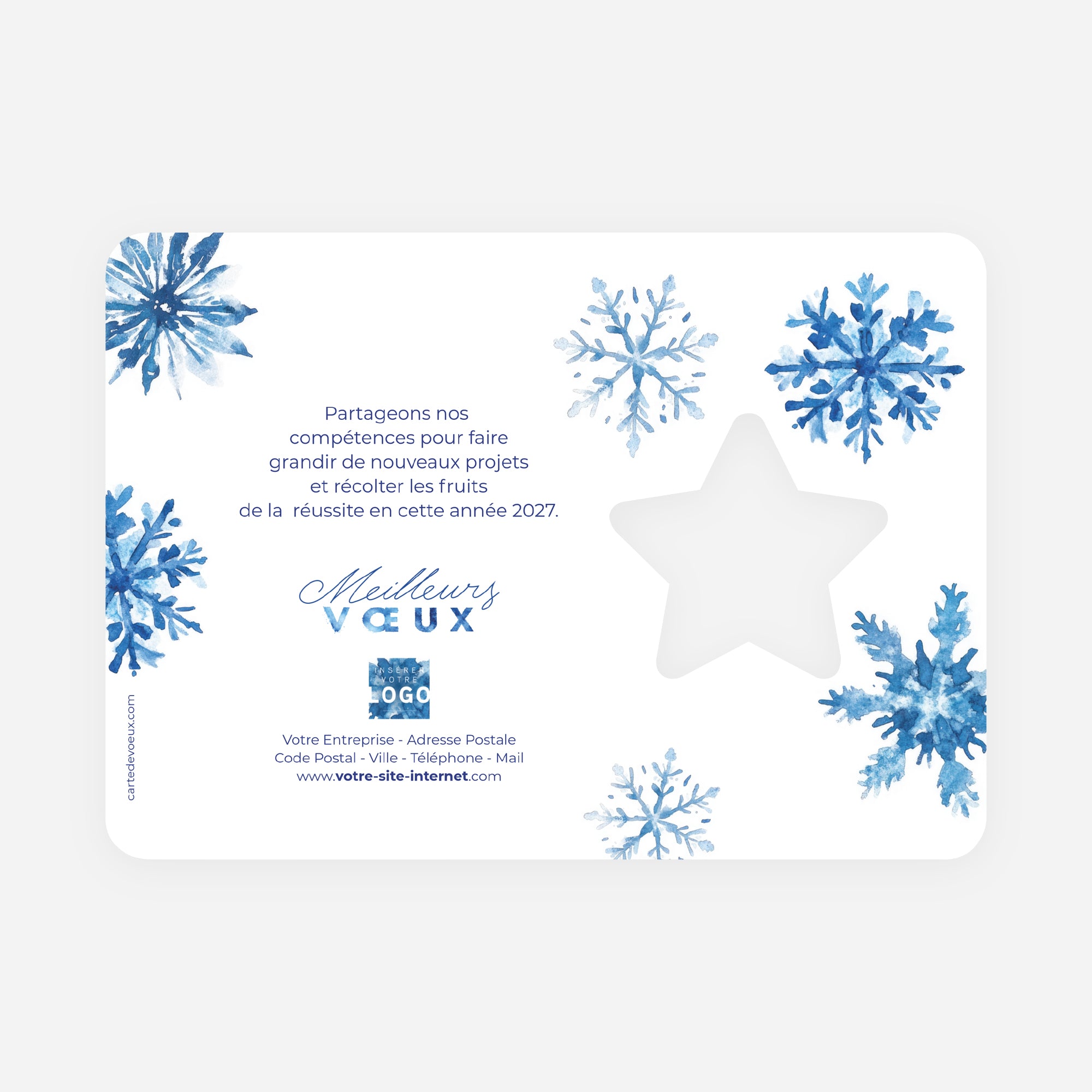 Givre Doré | Vœux professionnels • Carte de voeux dorure • Horizontal étoile photo N° 2