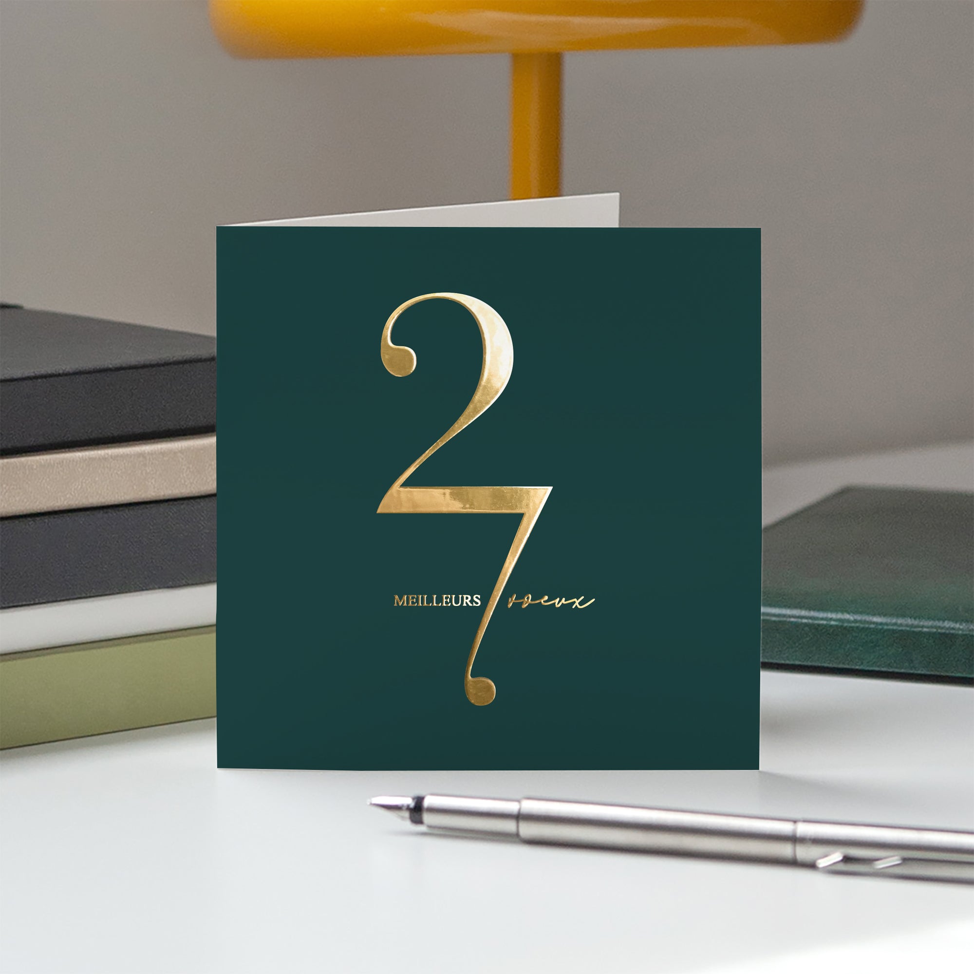 Épure Dorée | Vœux professionnels • Carte de voeux dorure • Carré double photo N° 5