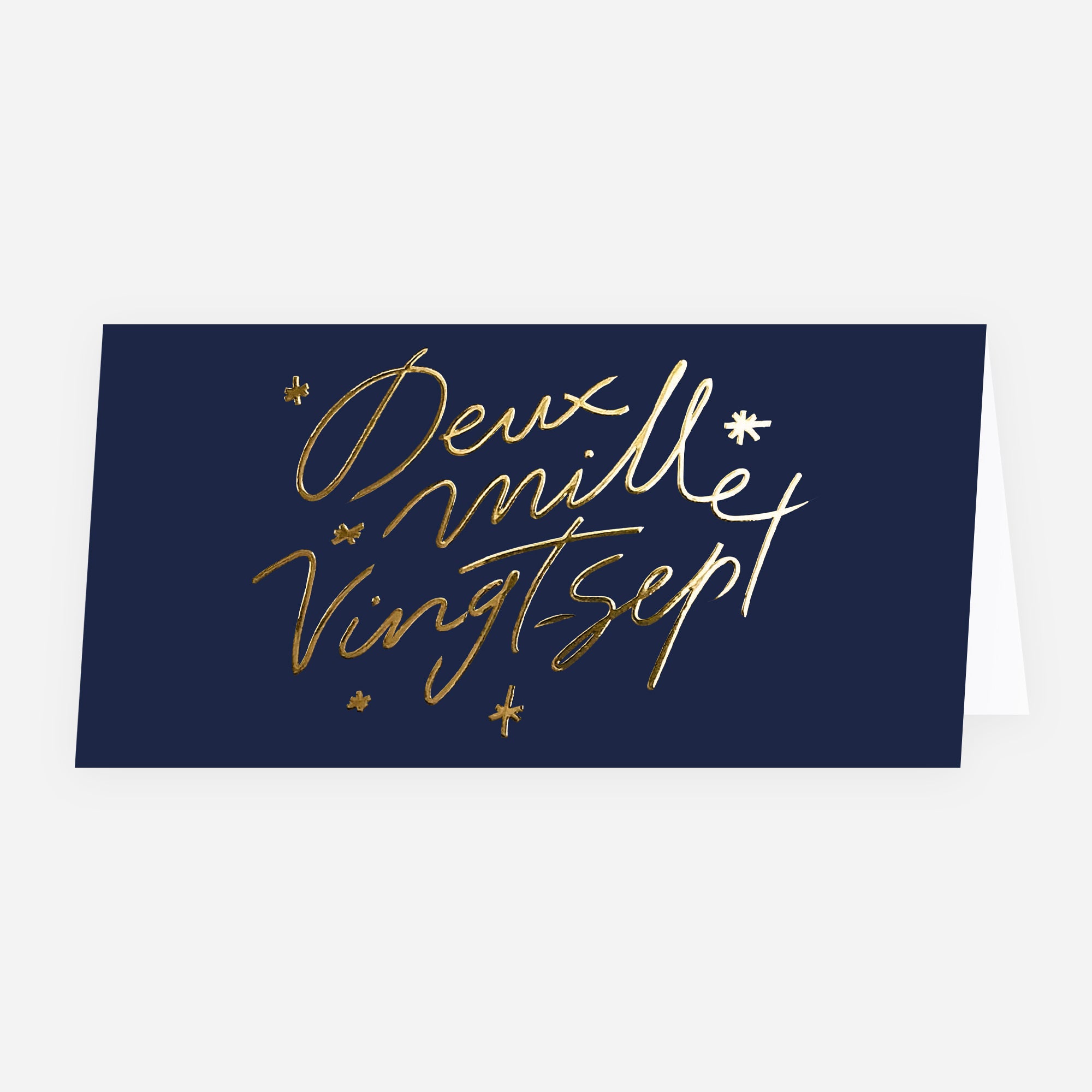 Golden year | Vœux professionnels • Carte de voeux dorure • Rectangle double photo N° 1