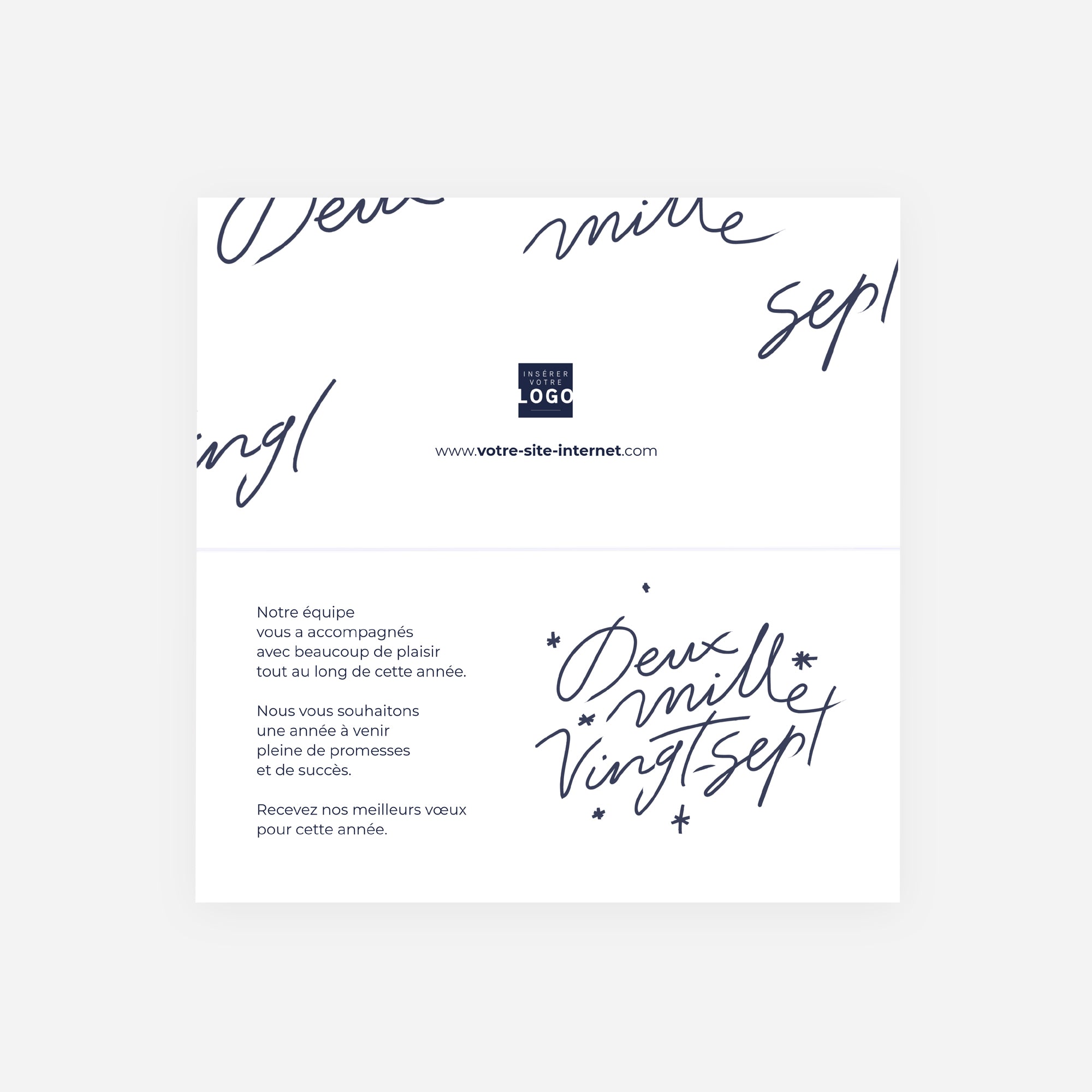 Golden year | Vœux professionnels • Carte de voeux dorure • Rectangle double photo N° 2