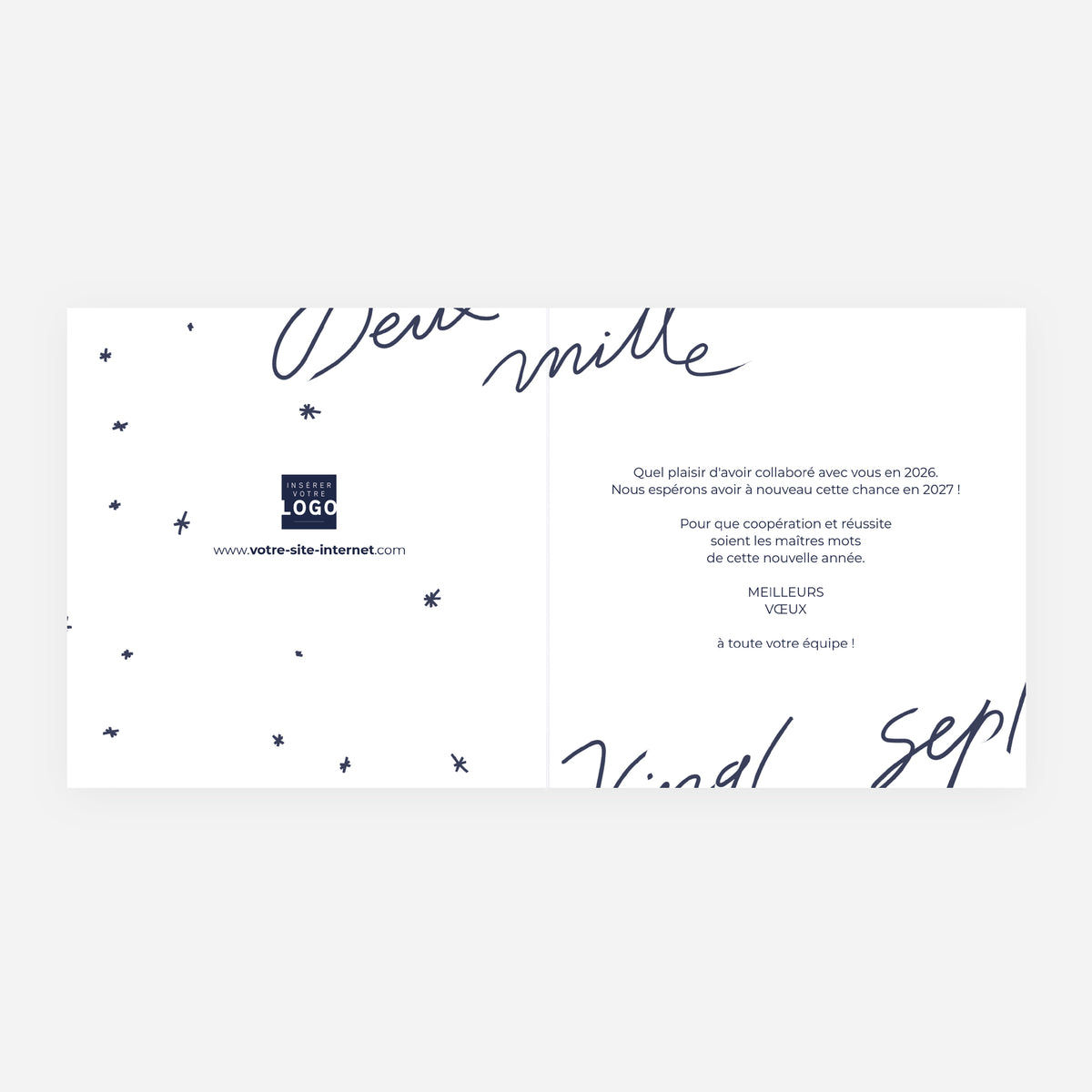 Golden year | Vœux professionnels • Carte de voeux dorure • Carrée pliable photo N° 2
