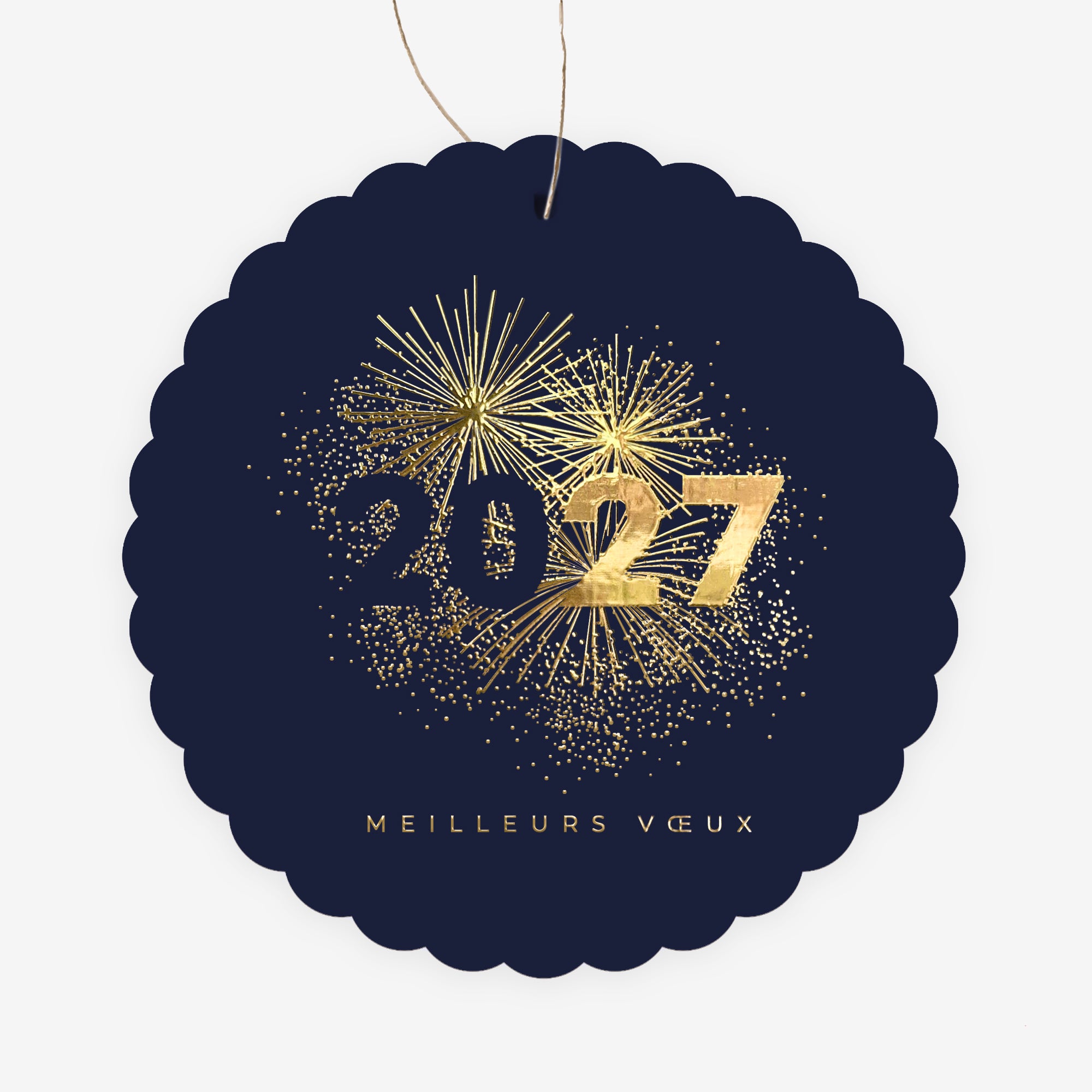 Brillance Nocturne | Vœux professionnels • Carte de voeux dorure • Ronde photo N° 1