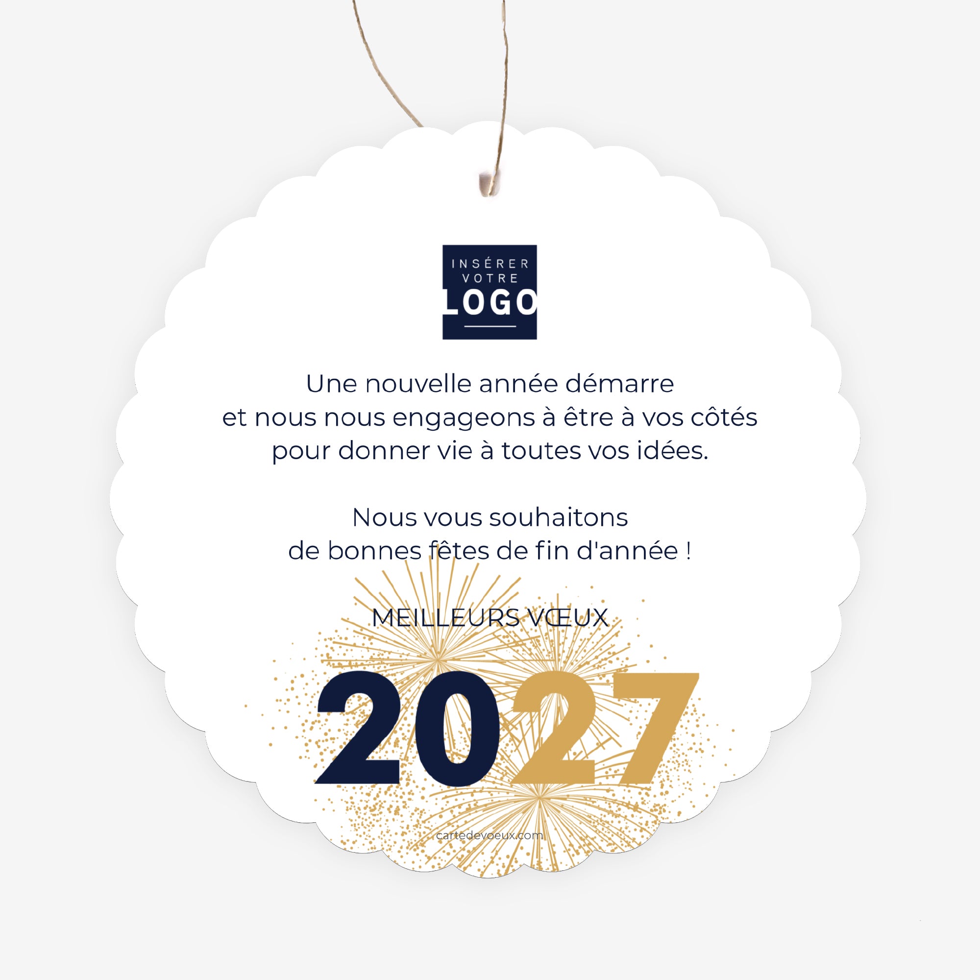 Brillance Nocturne | Vœux professionnels • Carte de voeux dorure • Ronde photo N° 2