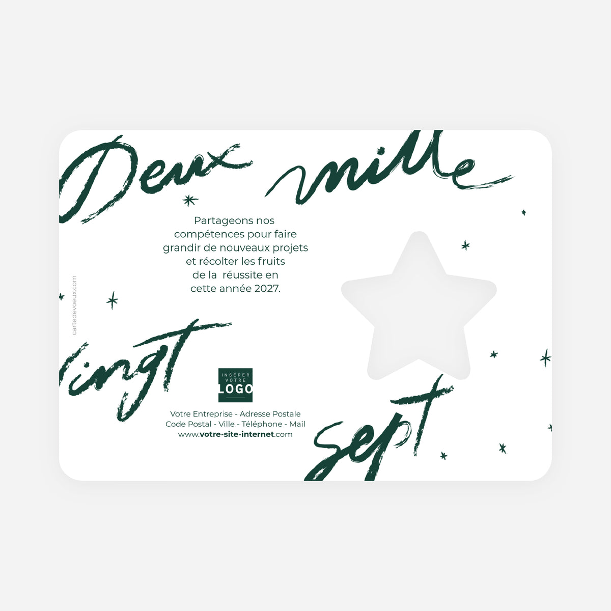 Une année en or | Vœux professionnels • Carte de voeux dorure • Étoile découpée photo N° 2