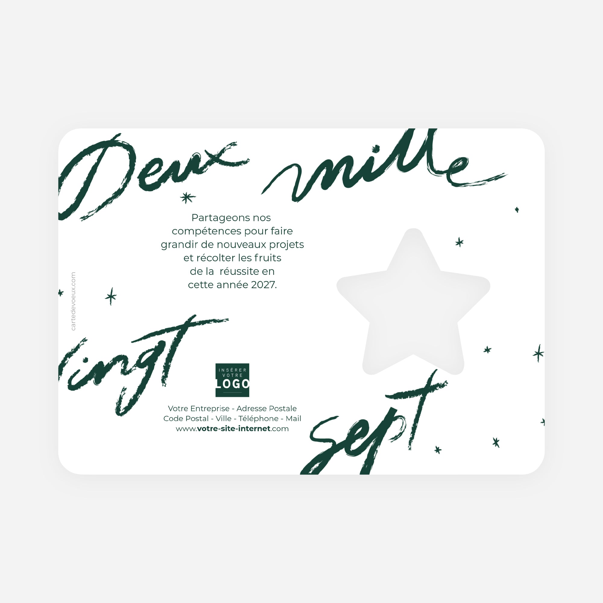 Une année en or | Vœux professionnels • Carte de voeux dorure • Horizontal étoile photo N° 2